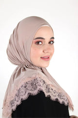 Instant Hijab With Lace  Voile