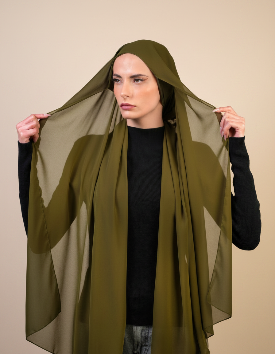 Instant Chiffon Hijab with Underscarf  Voile