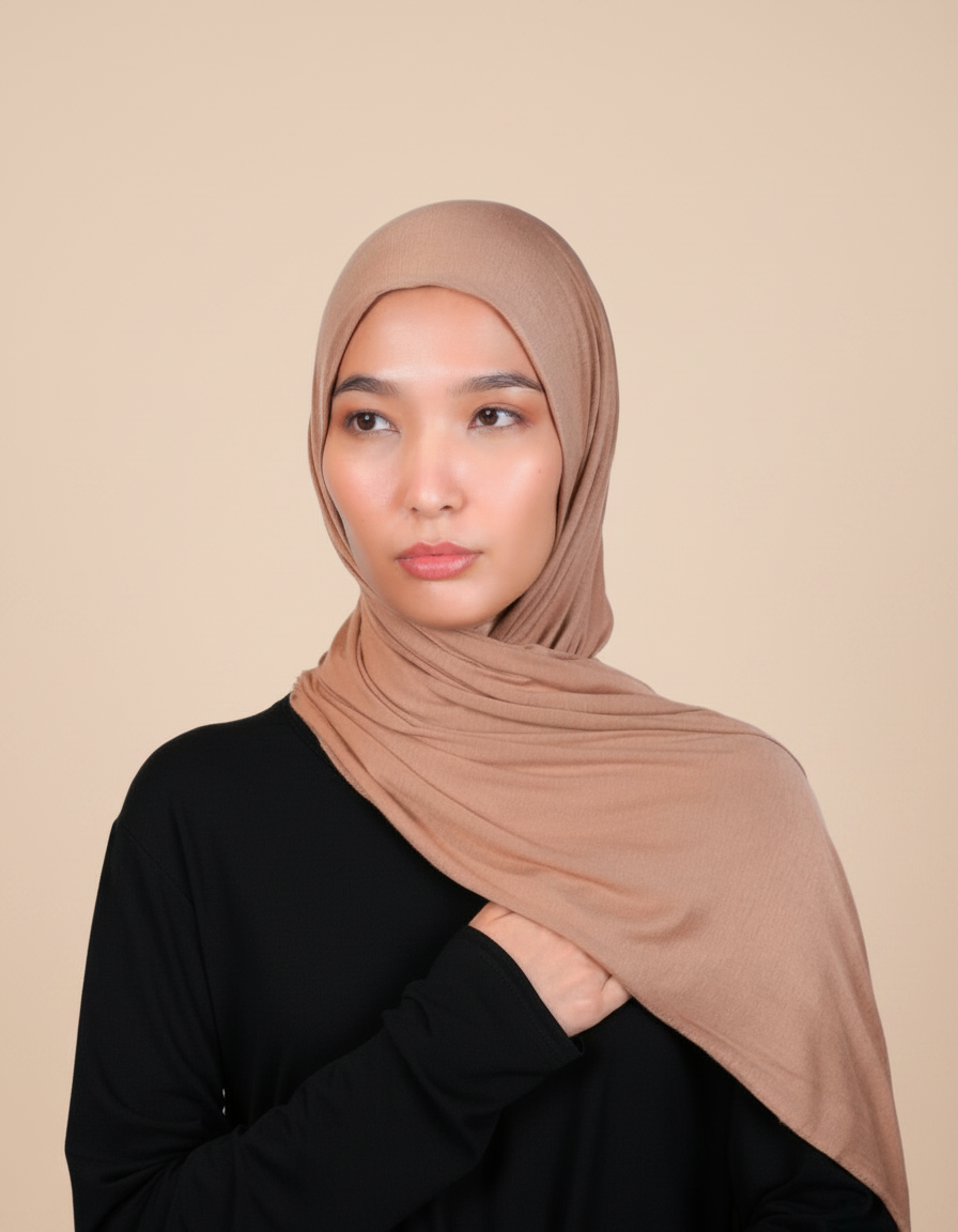 Cotton Double Stretch Instant Hijab  Voile