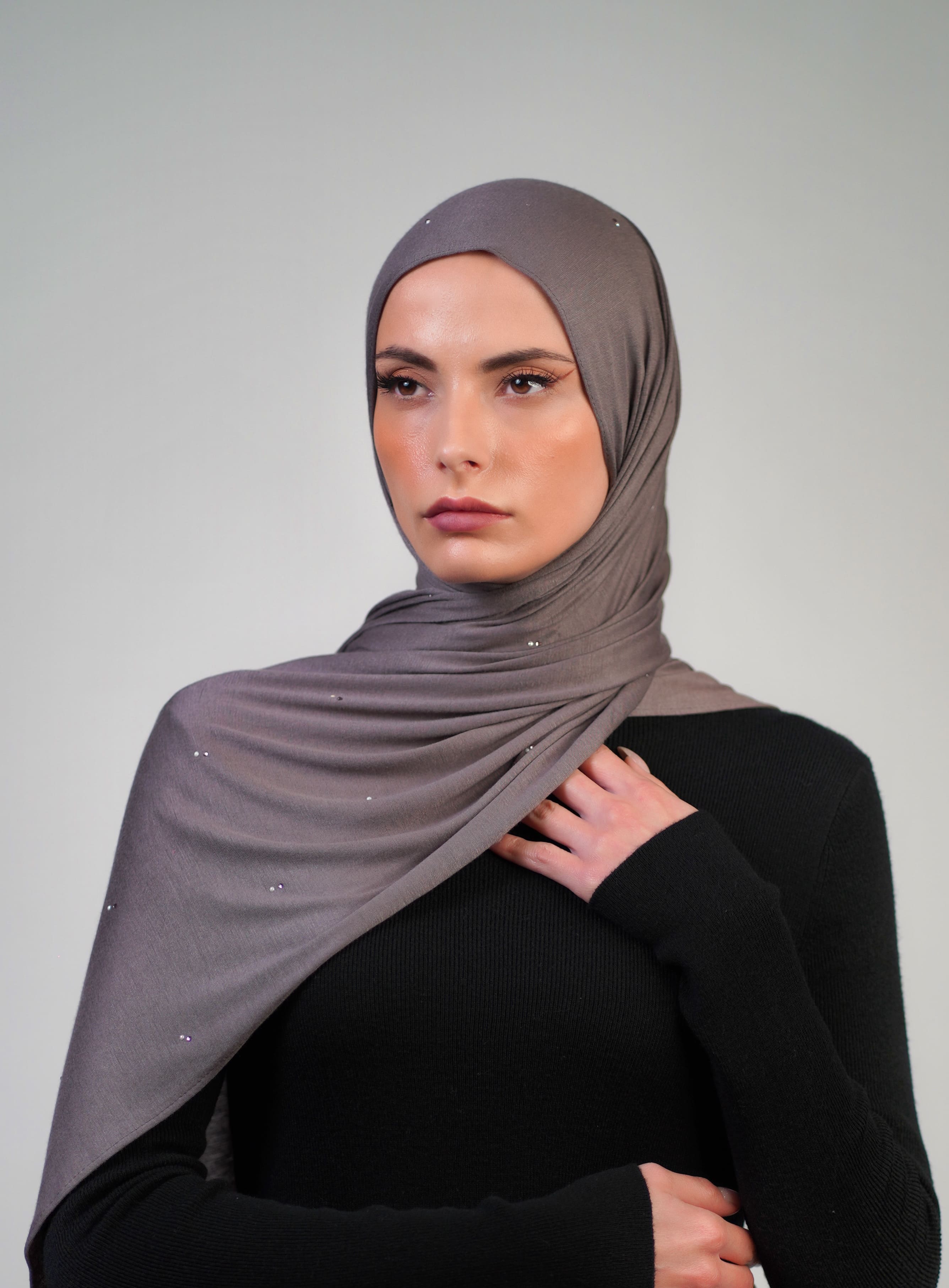 Cotton Stretch With Stones  Voile