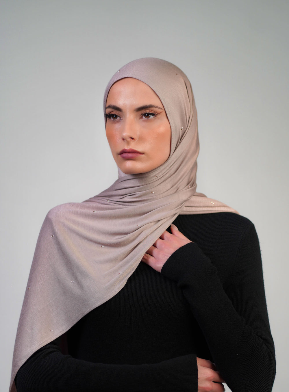 Cotton Stretch With Stones  Voile