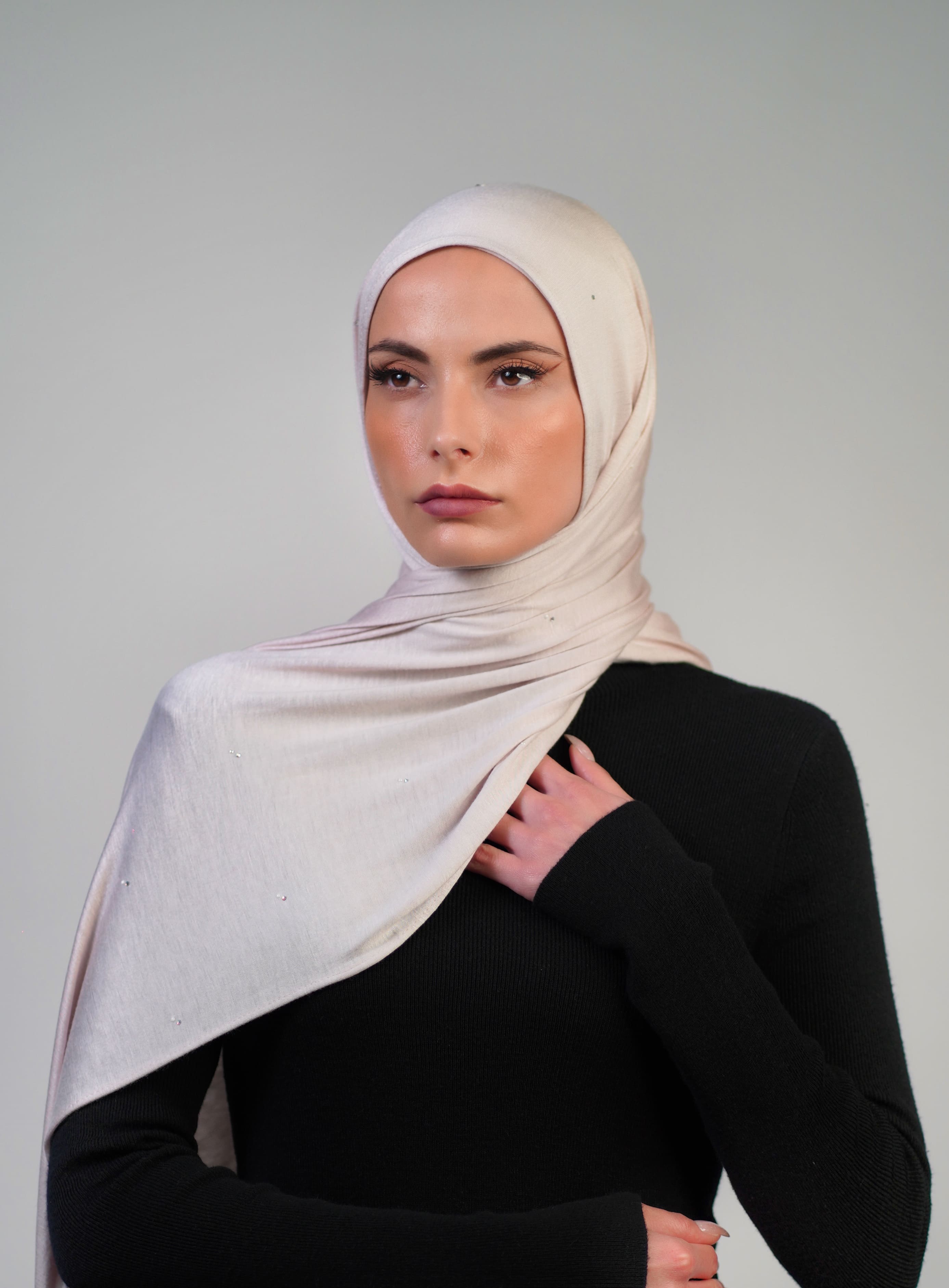 Cotton Stretch With Stones  Voile