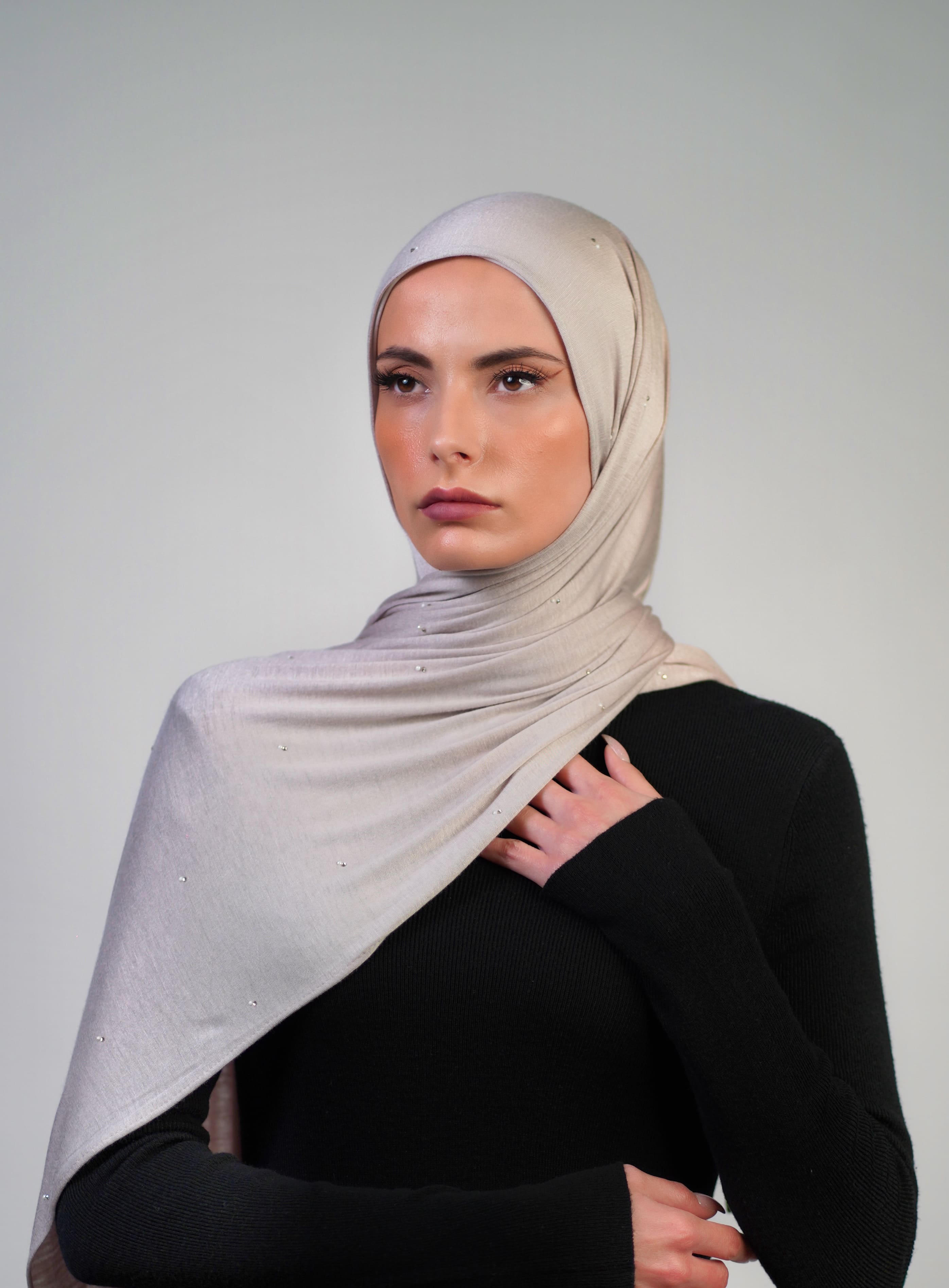 Cotton Stretch With Stones  Voile