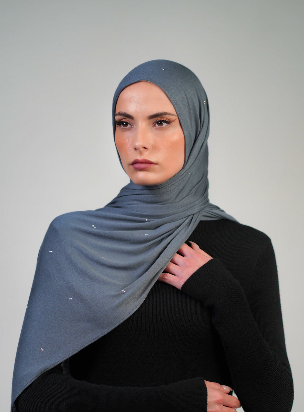 Cotton Stretch With Stones  Voile