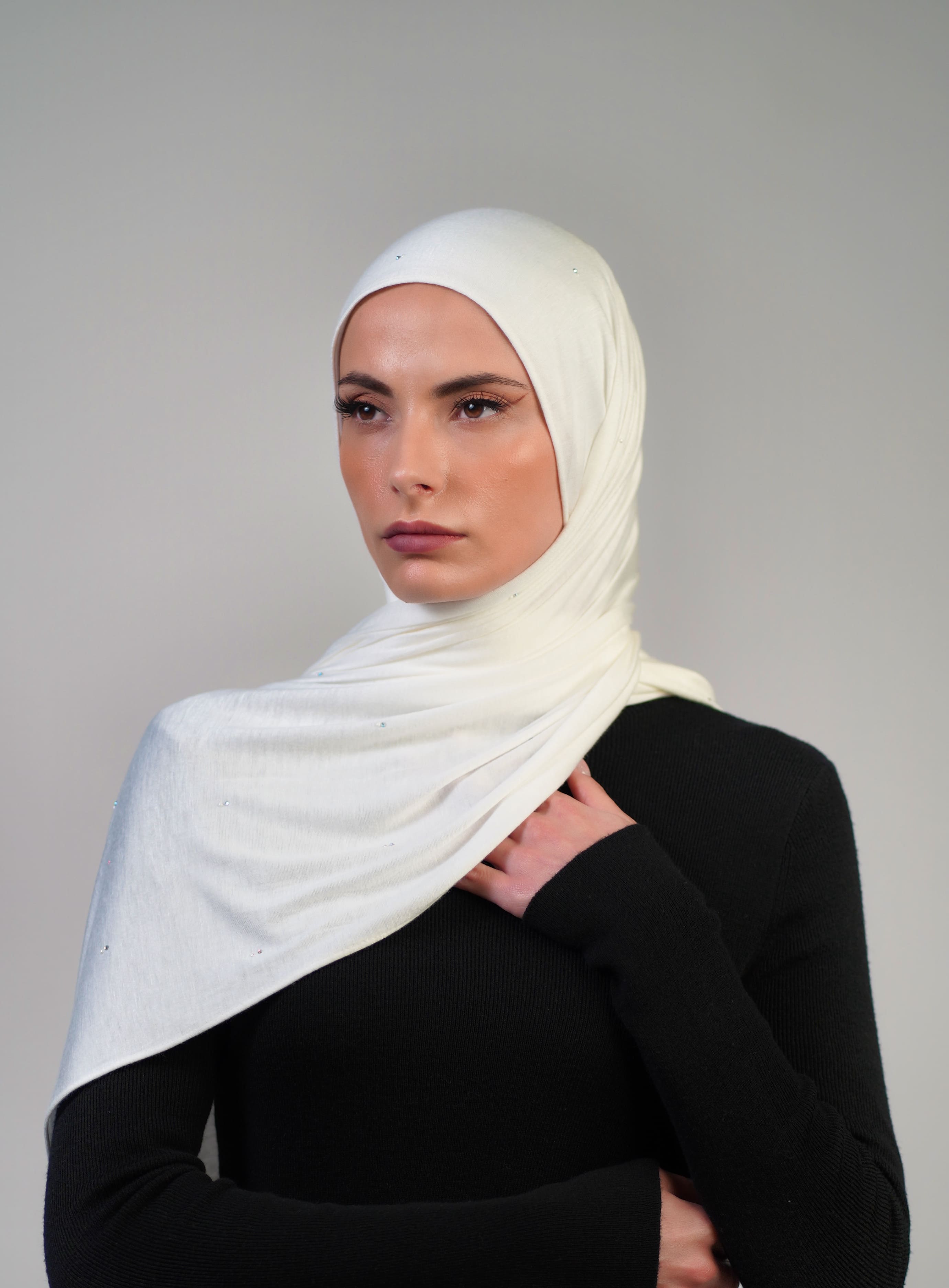 Cotton Stretch With Stones  Voile