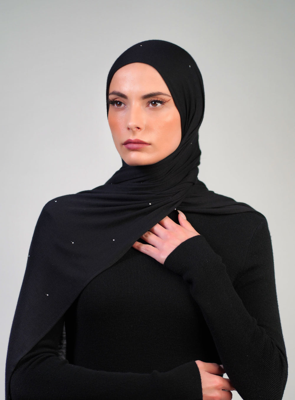 Cotton Stretch With Stones  Voile