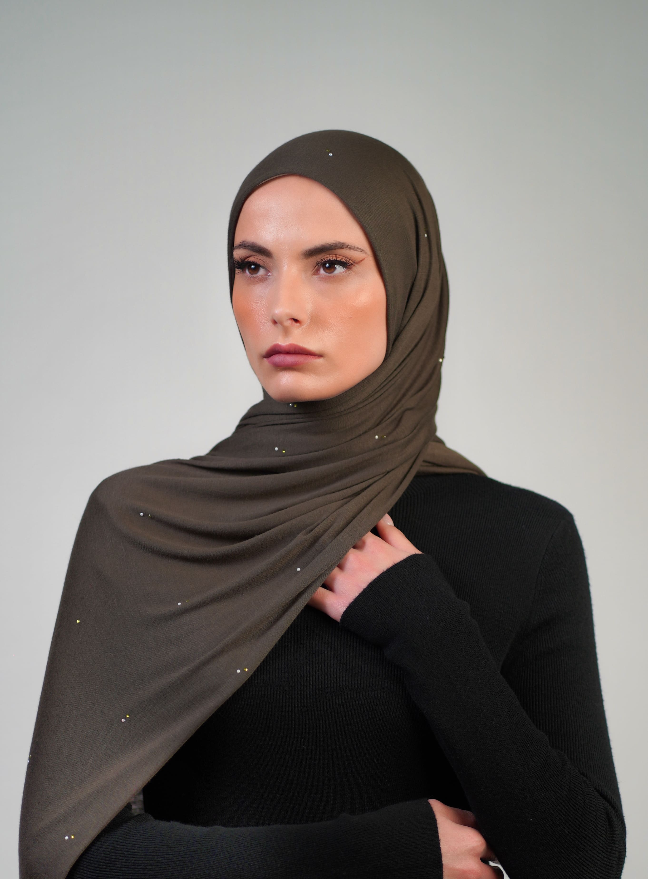 Cotton Stretch With Stones  Voile