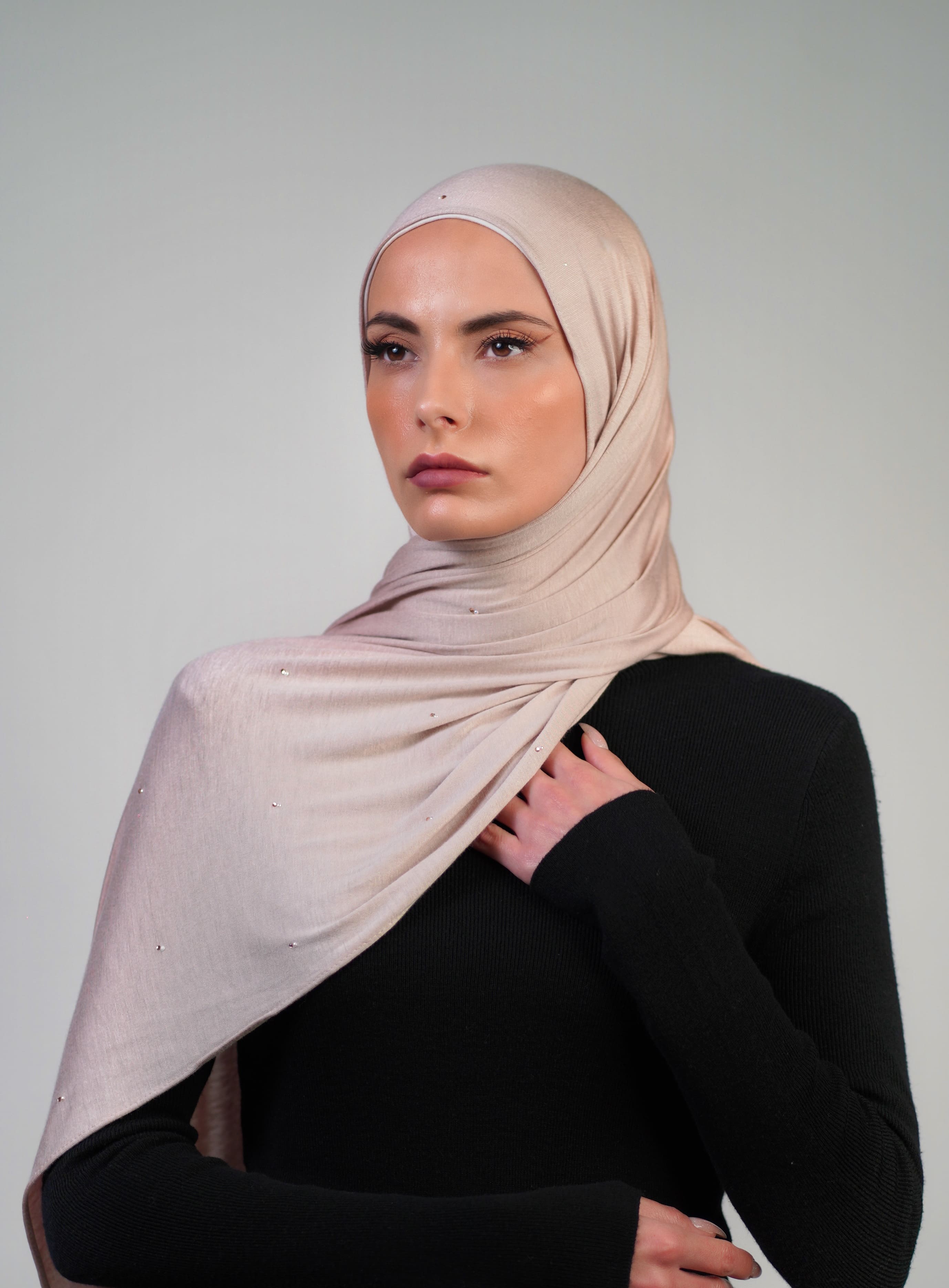 Cotton Stretch With Stones  Voile
