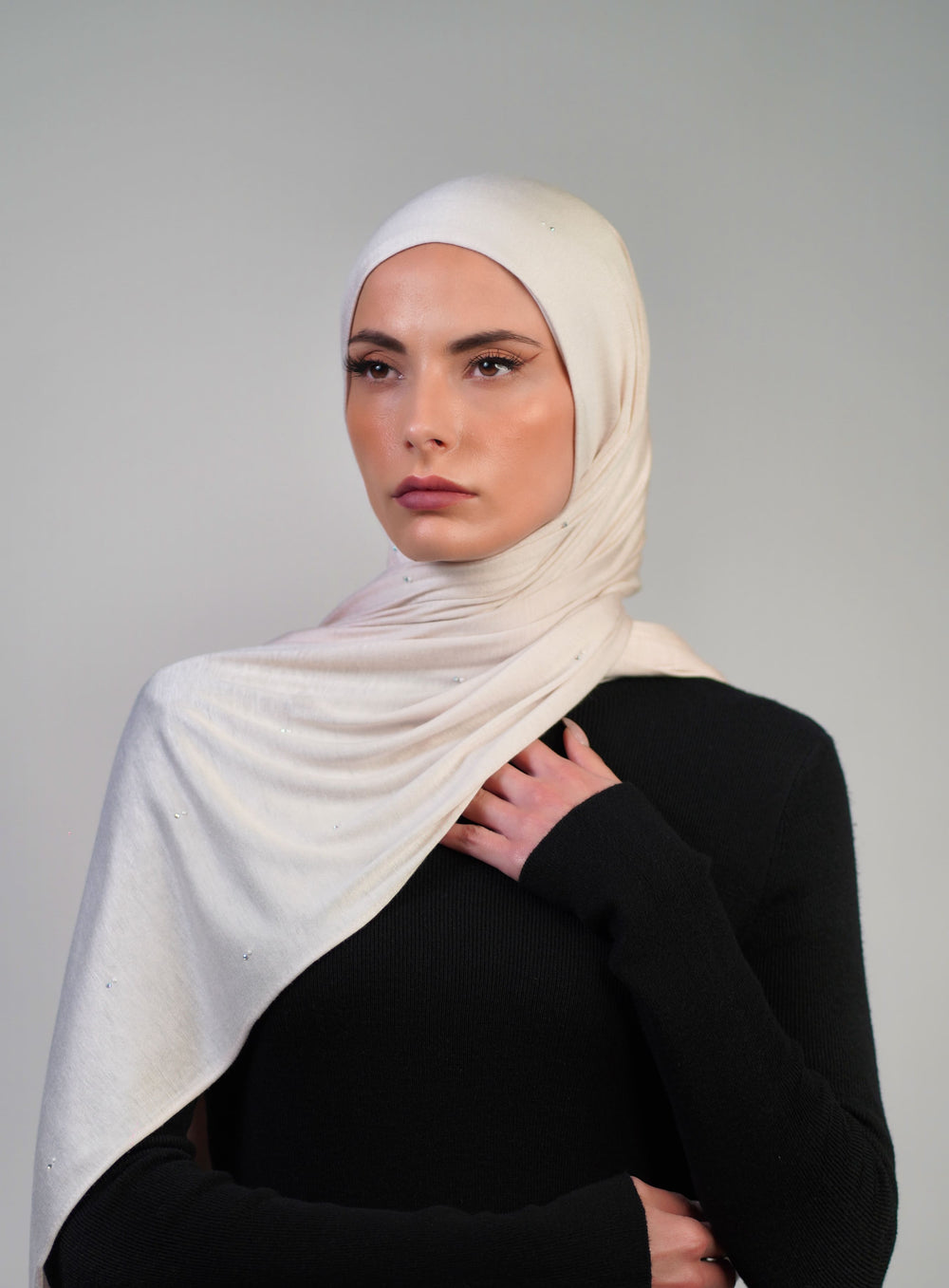 Cotton Stretch With Stones  Voile