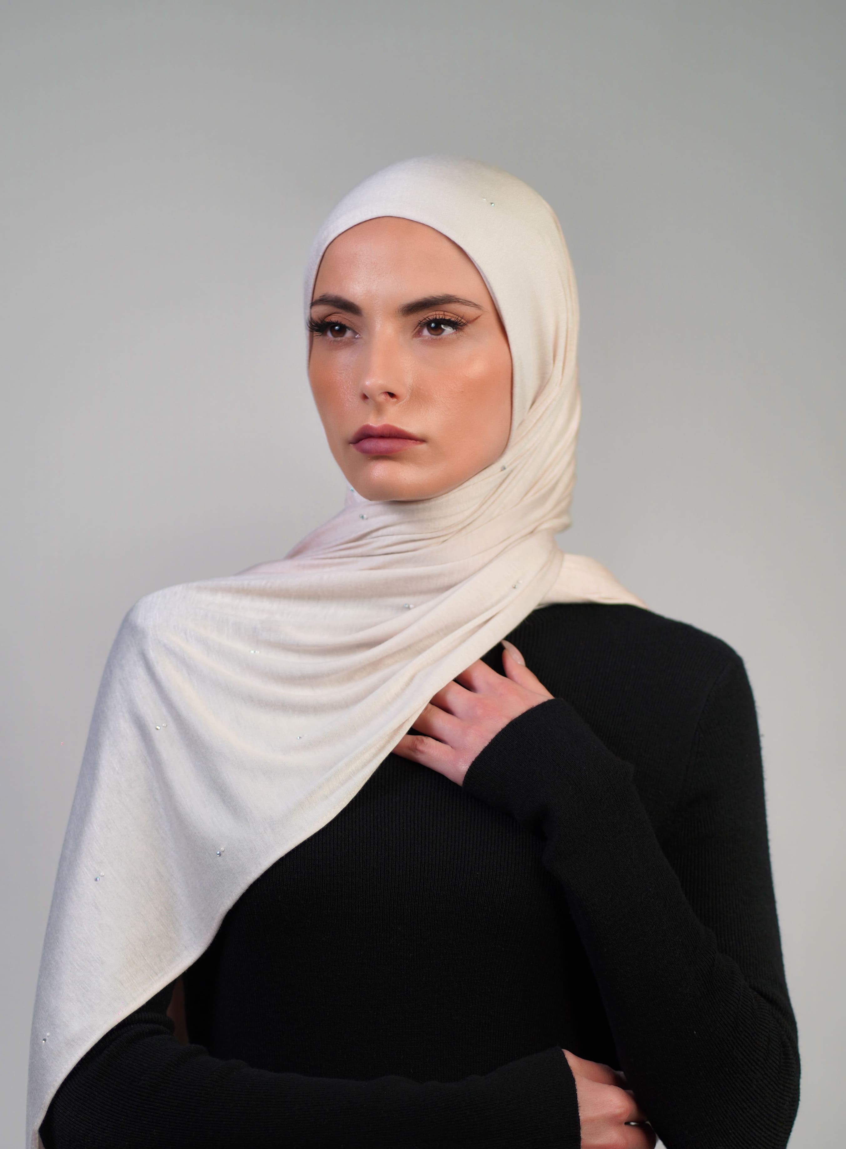 Cotton Stretch With Stones  Voile