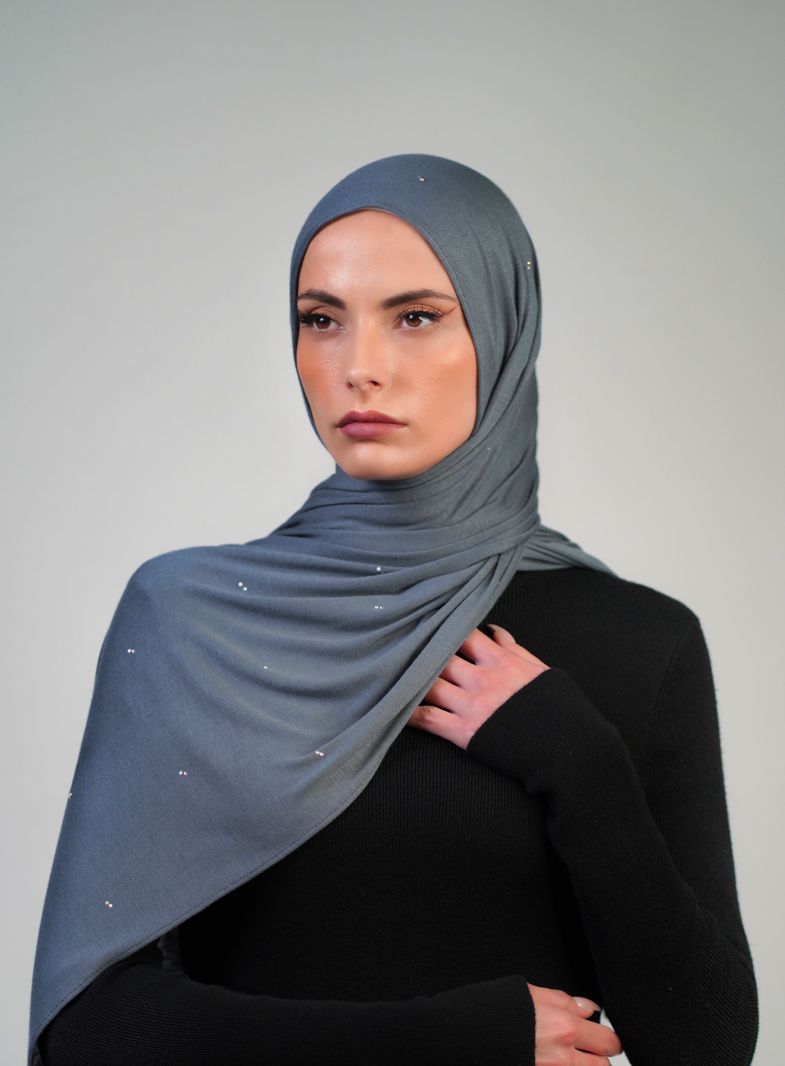 Cotton Stretch With Stones  Voile