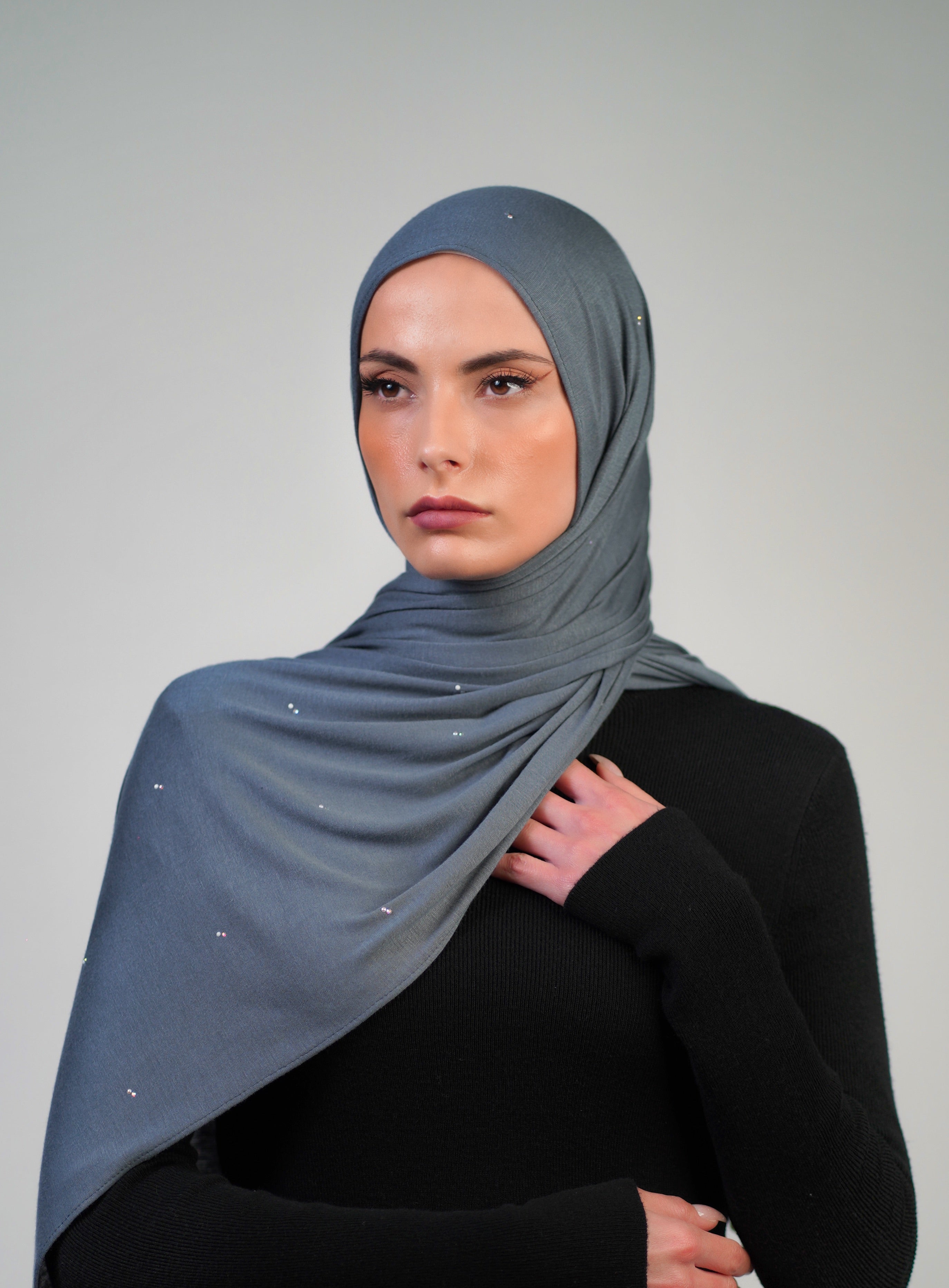 Cotton Stretch With Stones  Voile