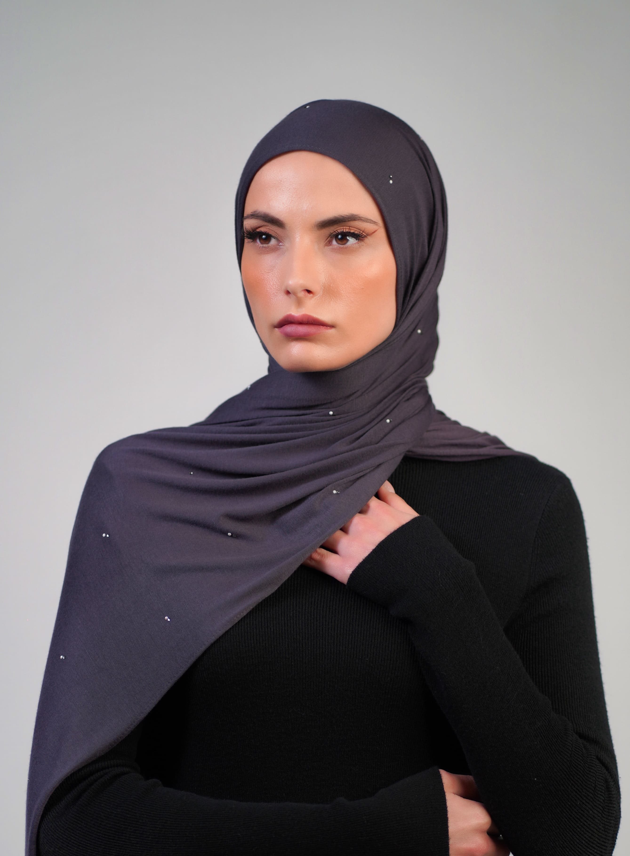 Cotton Stretch With Stones  Voile