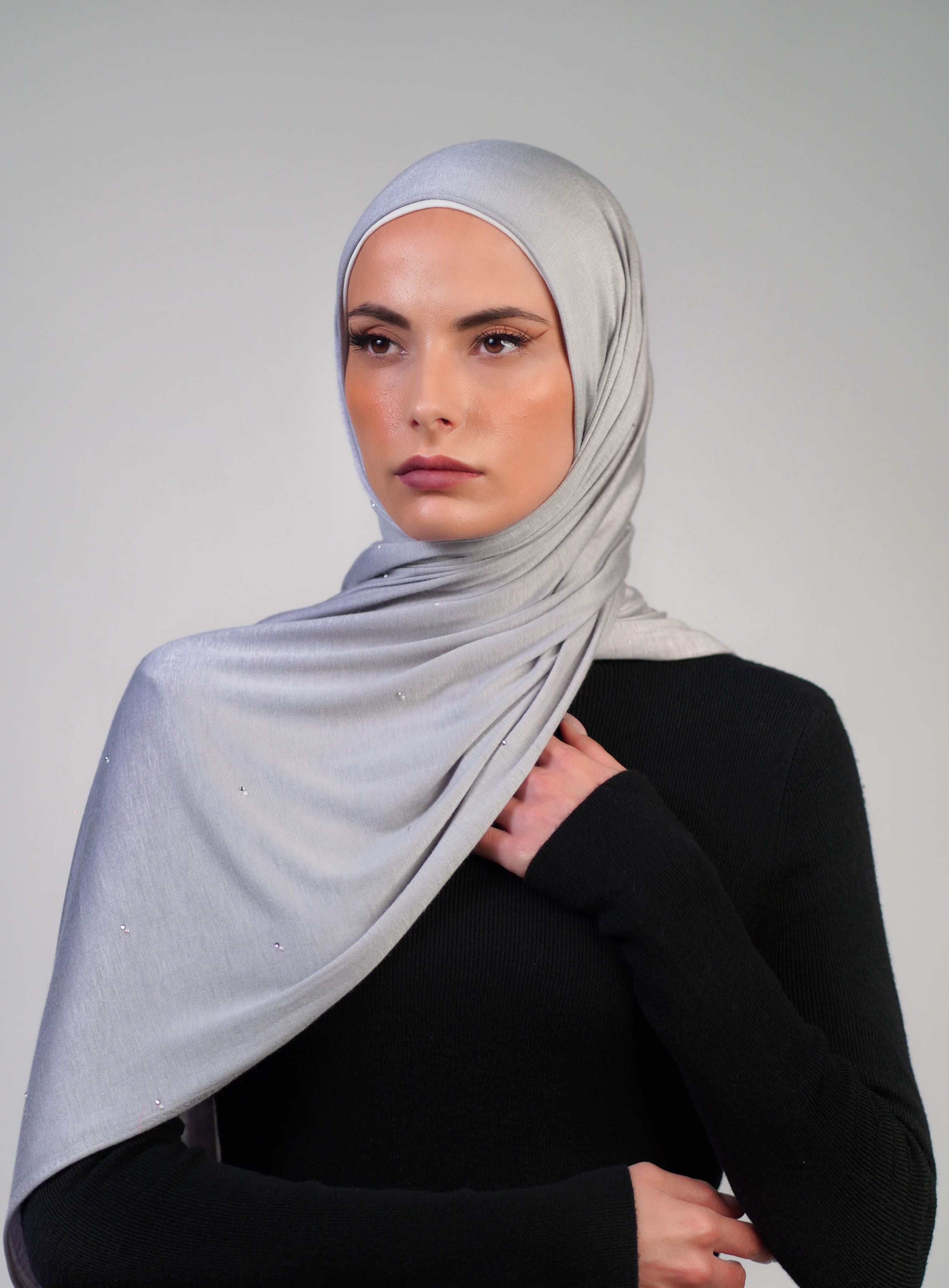 Cotton Stretch With Stones  Voile