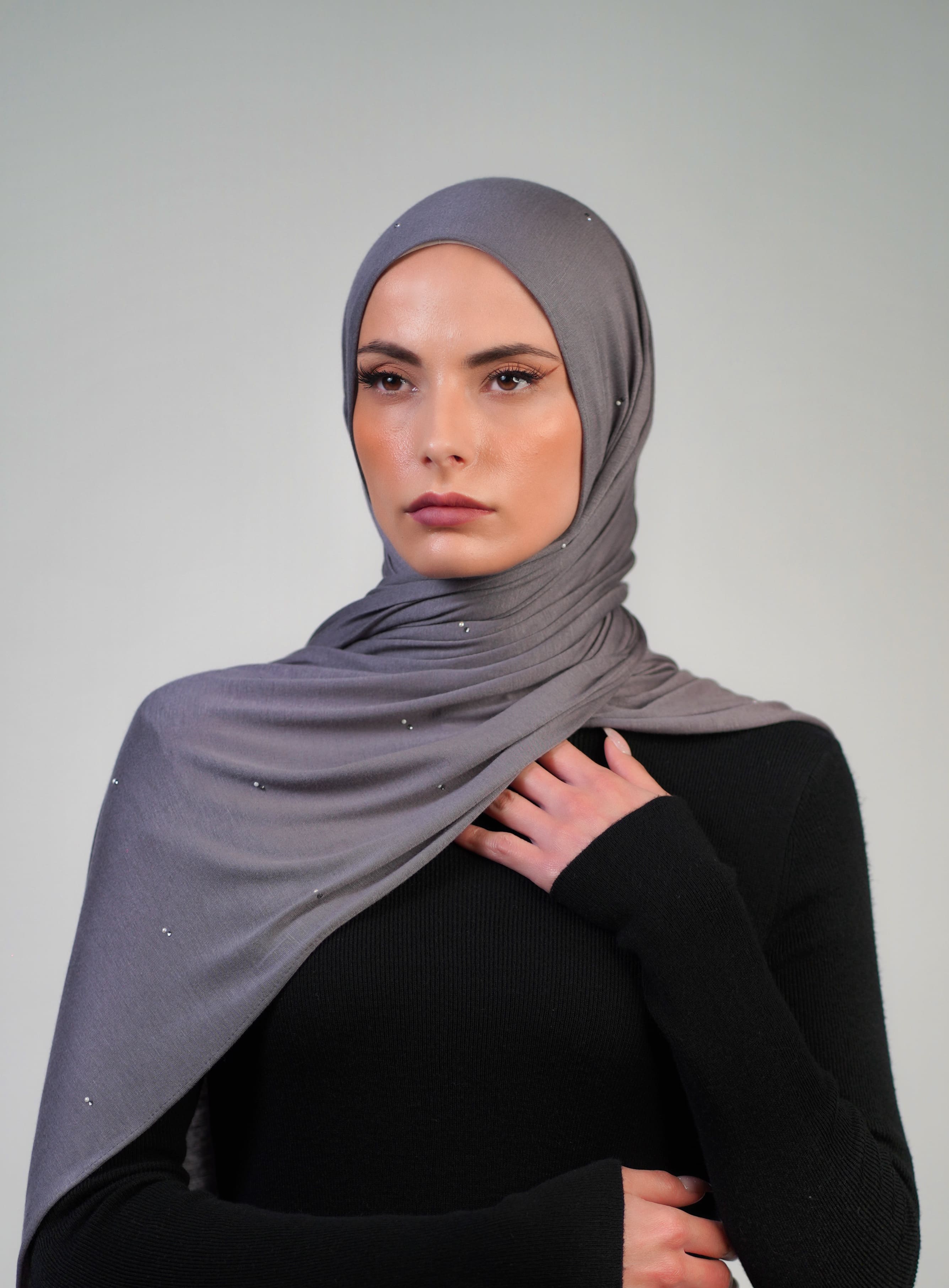 Cotton Stretch With Stones  Voile