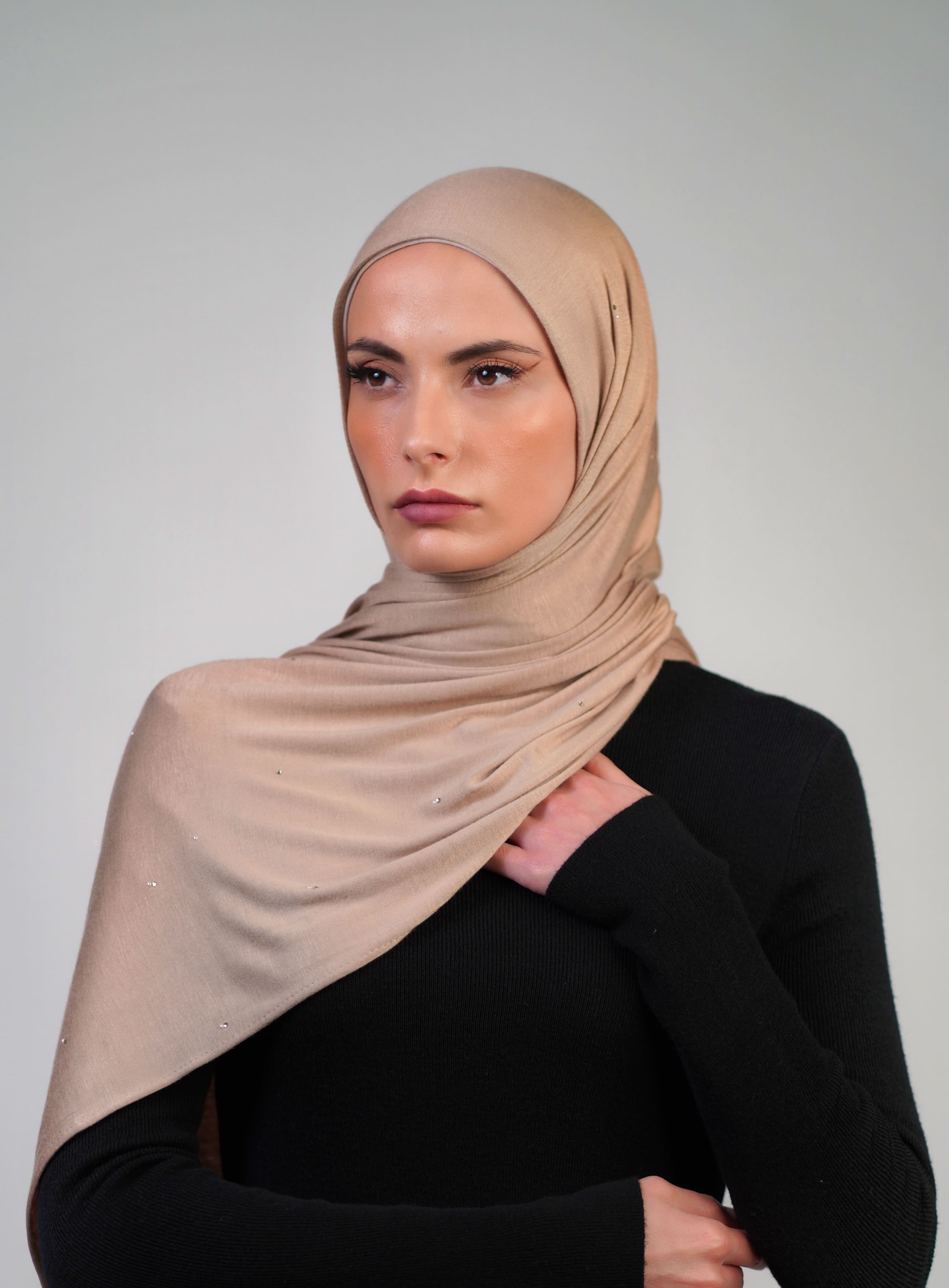 Cotton Stretch With Stones  Voile