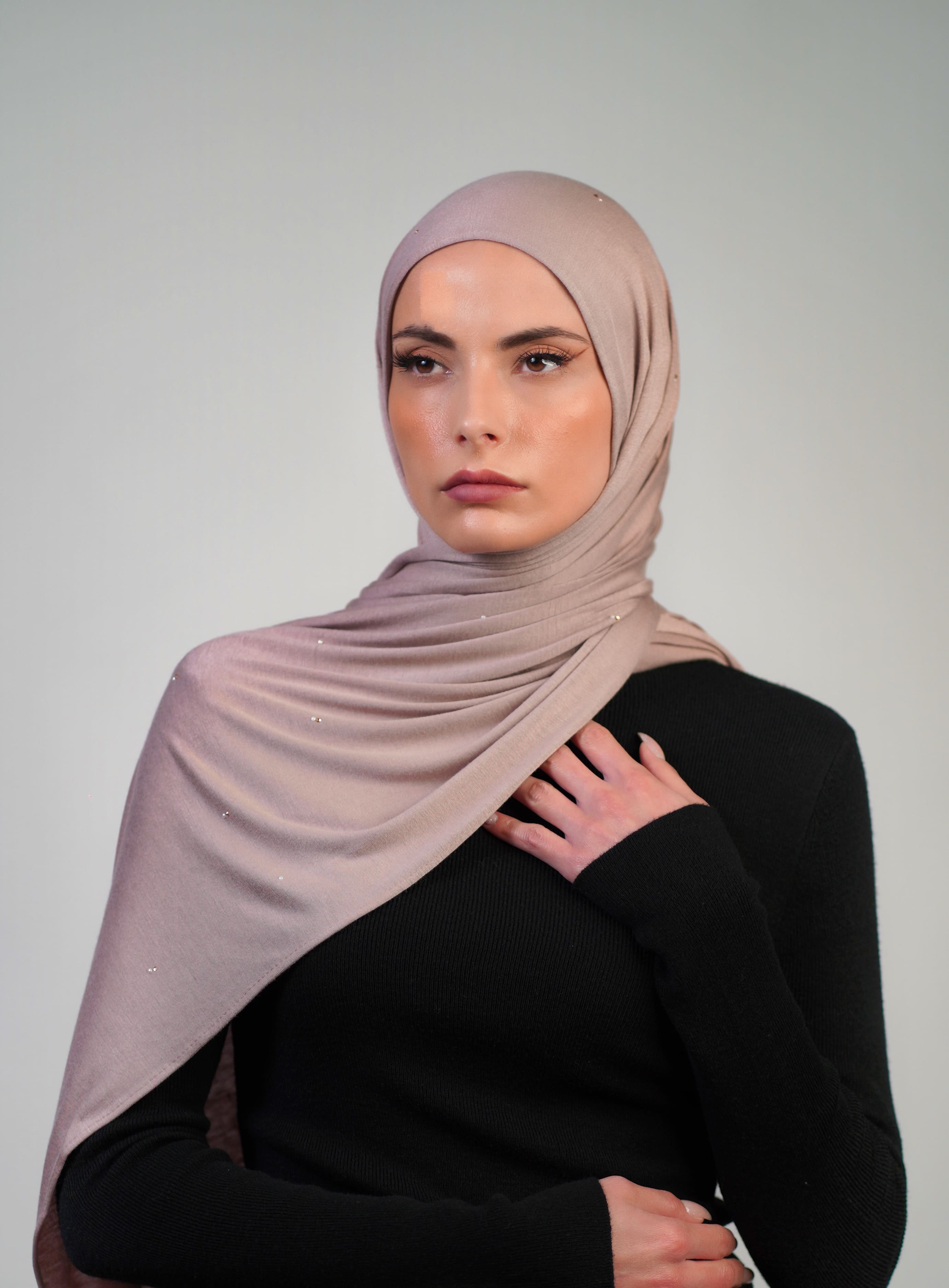 Cotton Stretch With Stones  Voile