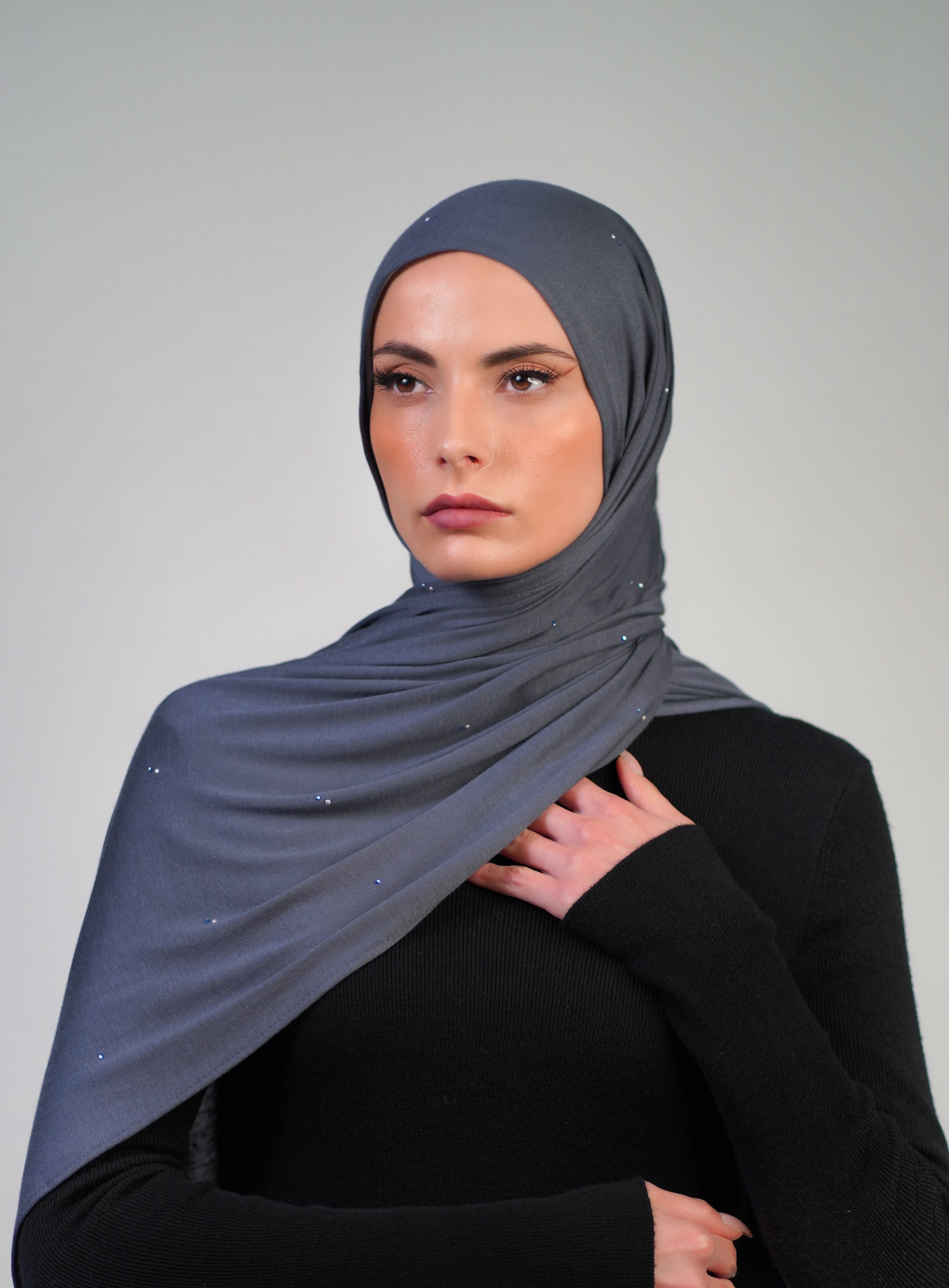 Cotton Stretch With Stones  Voile