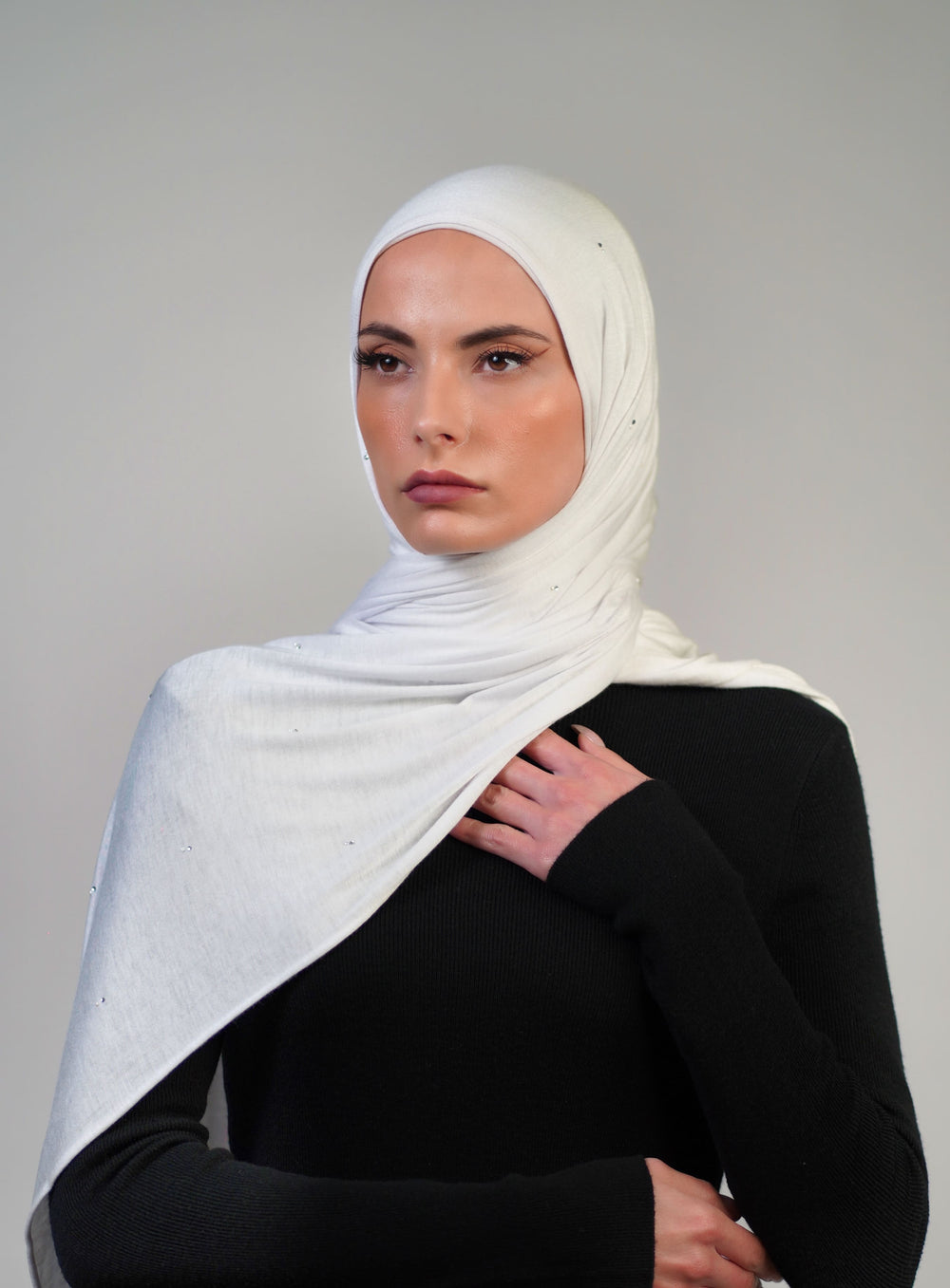 Cotton Stretch With Stones  Voile