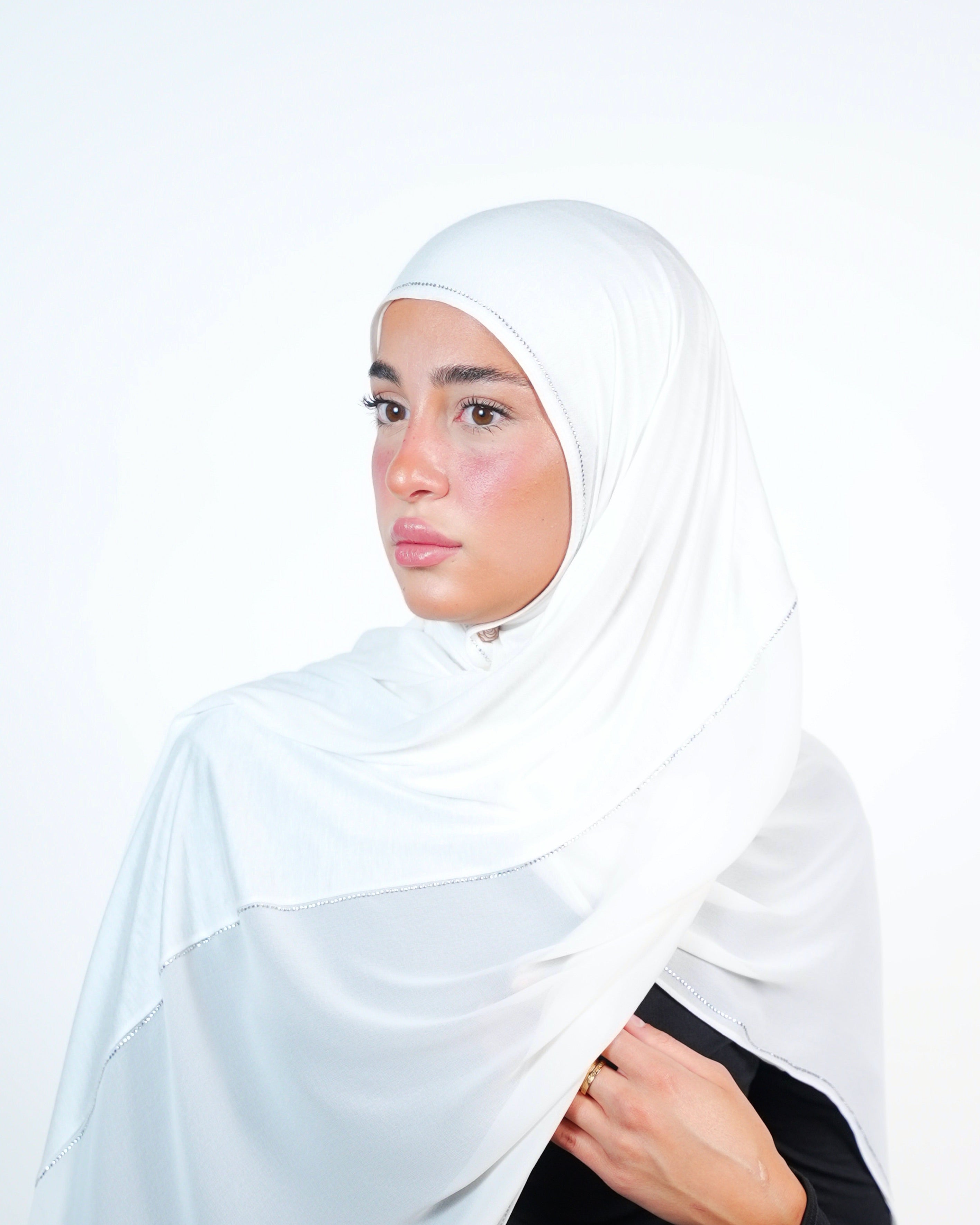 Double Shade Hijab With Stone