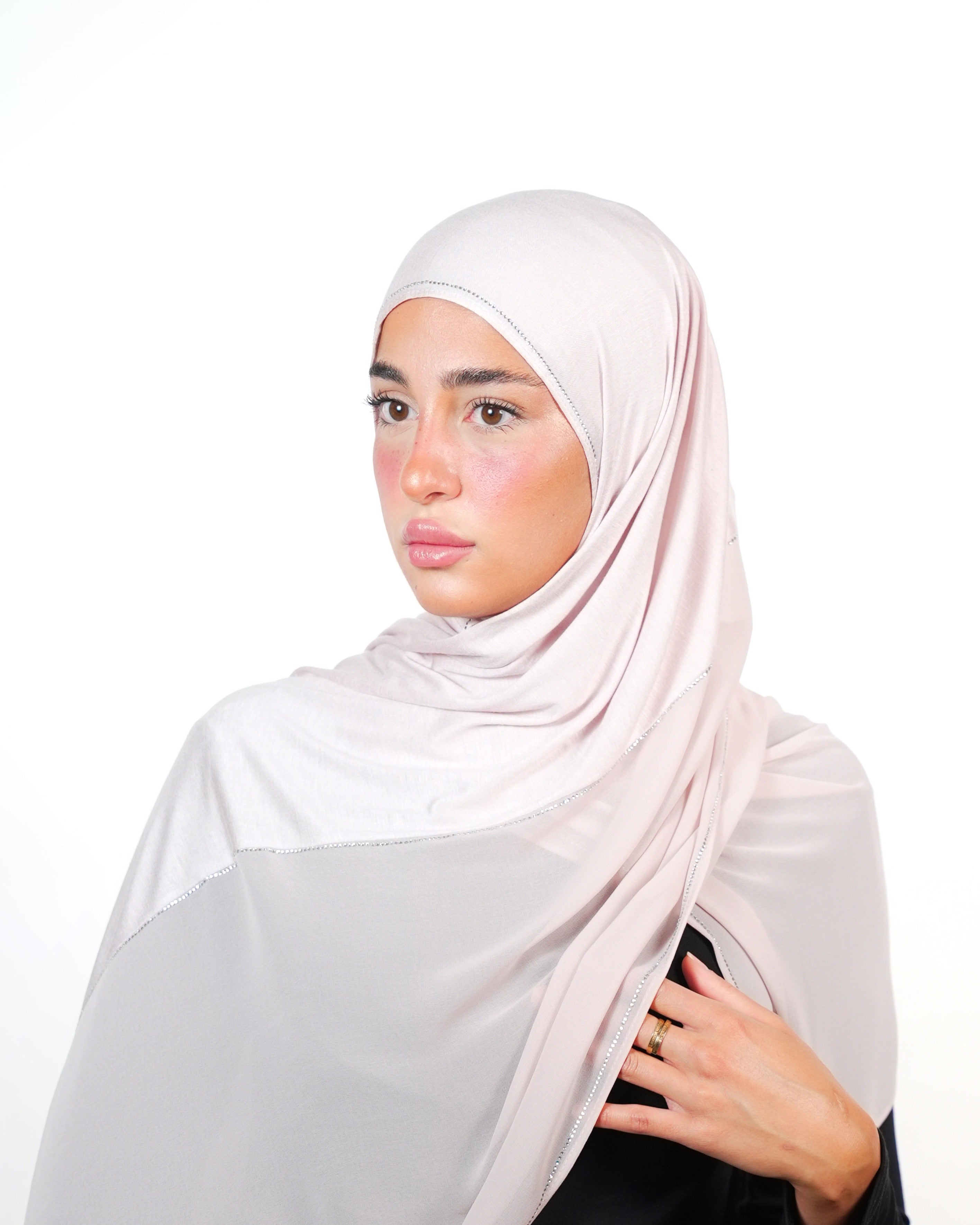 Double Shade Hijab With Stone