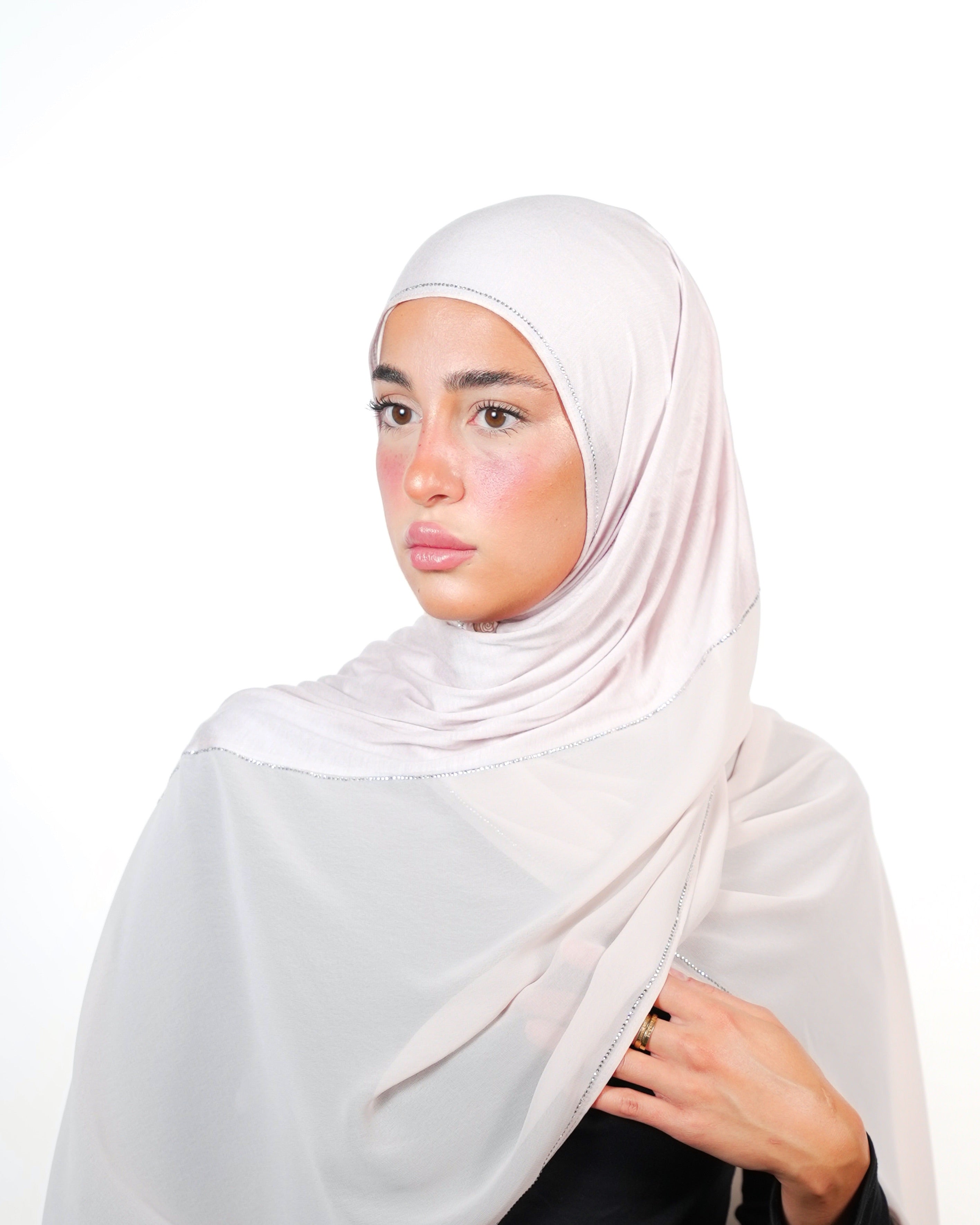 Double Shade Hijab With Stone