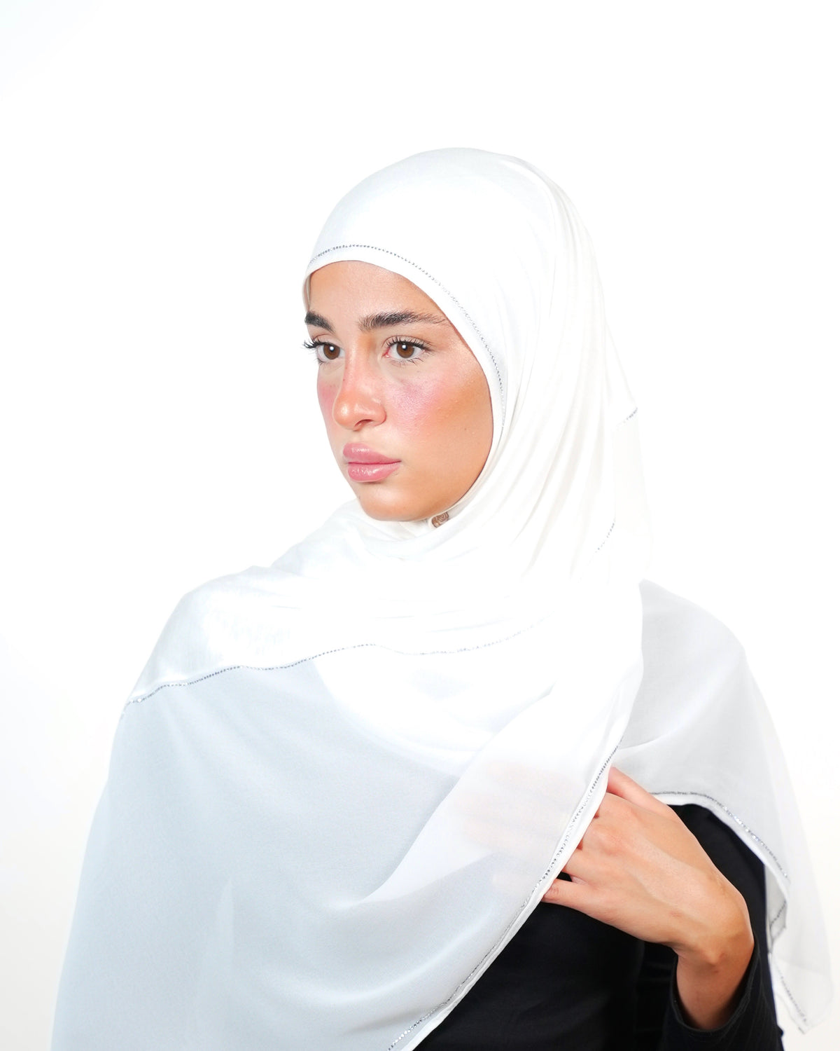 Double Shade Hijab With Stone