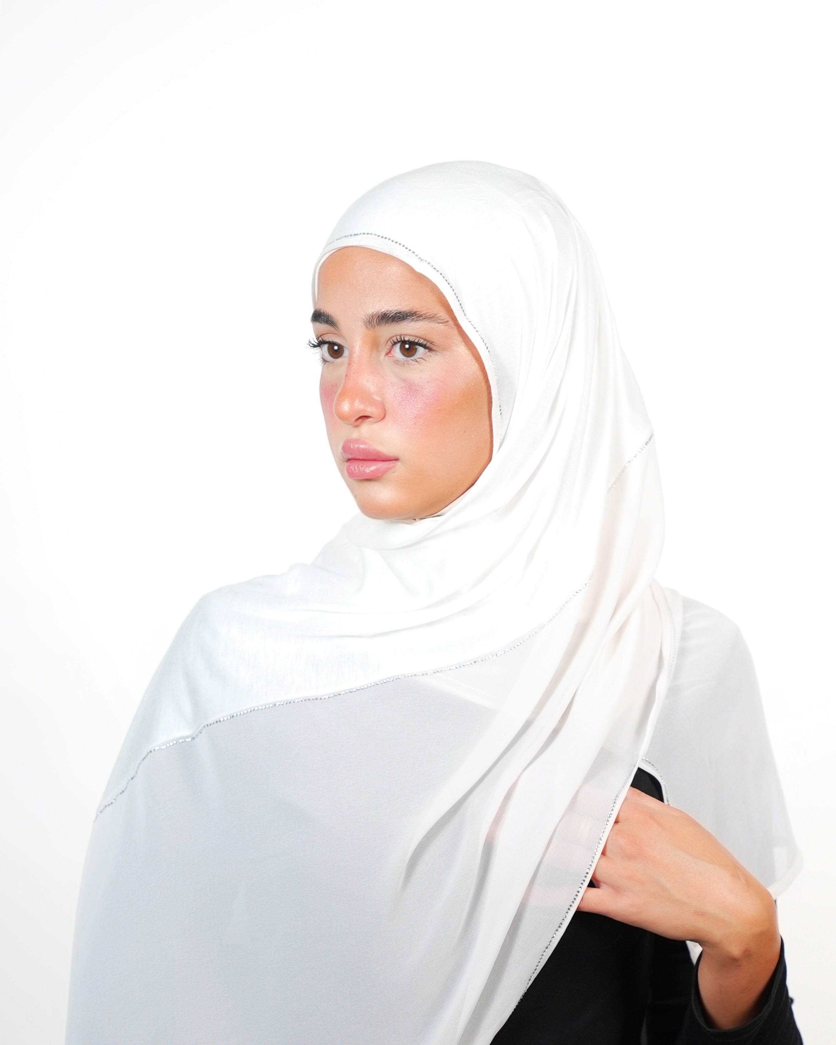 Double Shade Hijab With Stone