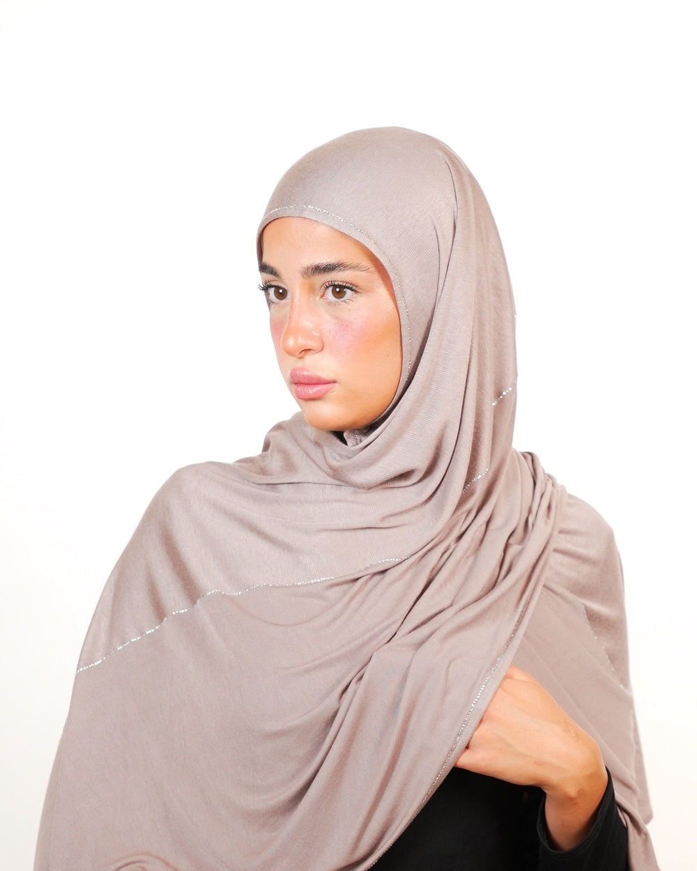 Double Shade Hijab With Stone  Voile