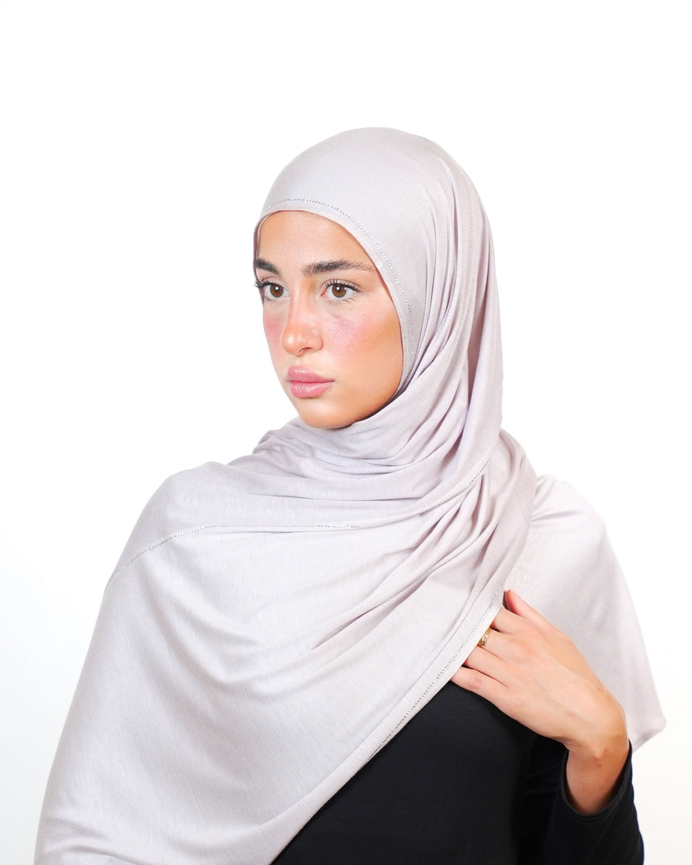 Double Shade Hijab With Stone  Voile