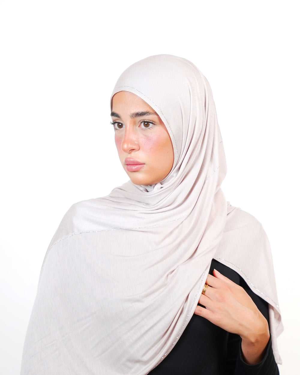 Double Shade Hijab With Stone  Voile
