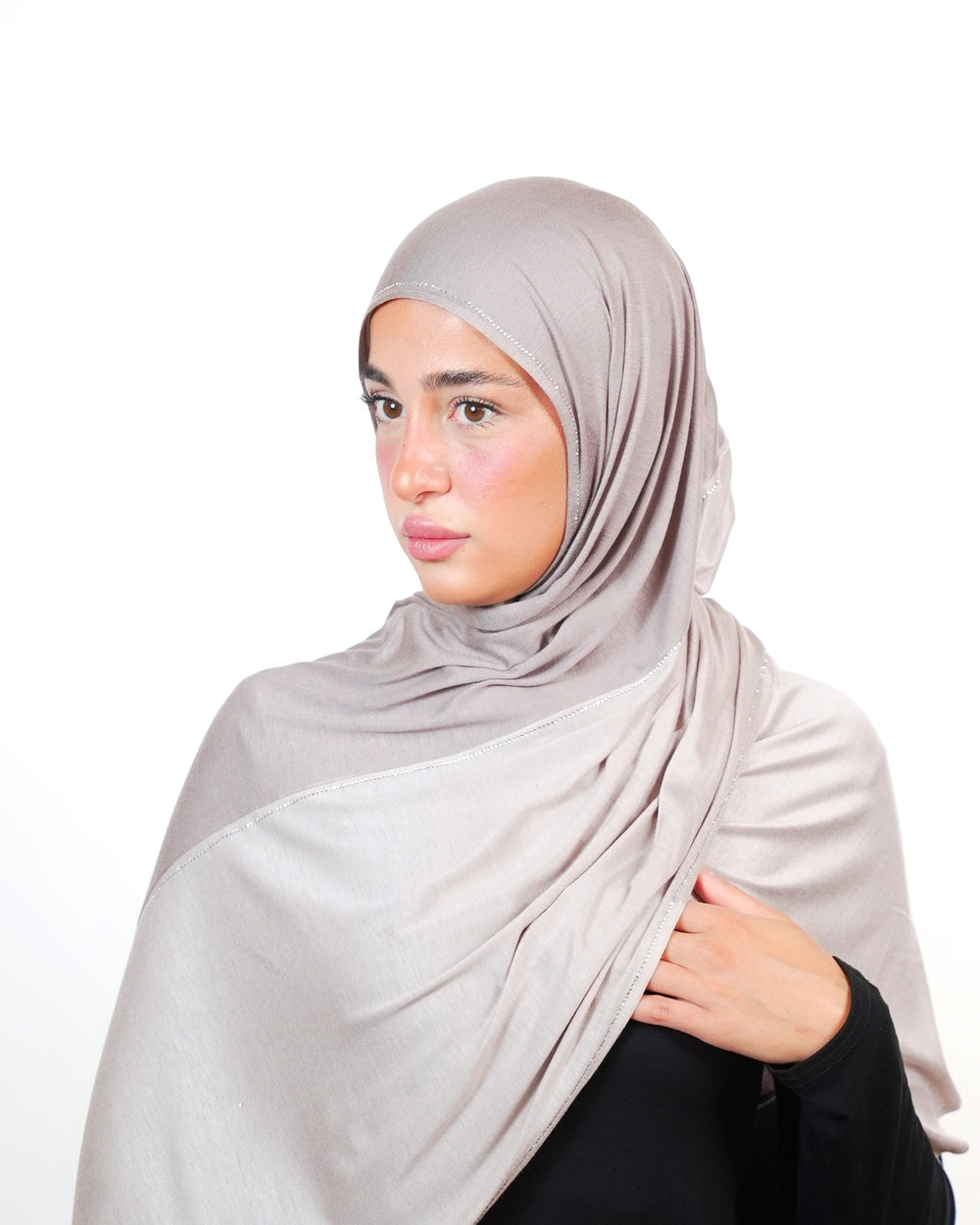 Double Shade Hijab With Stone  Voile