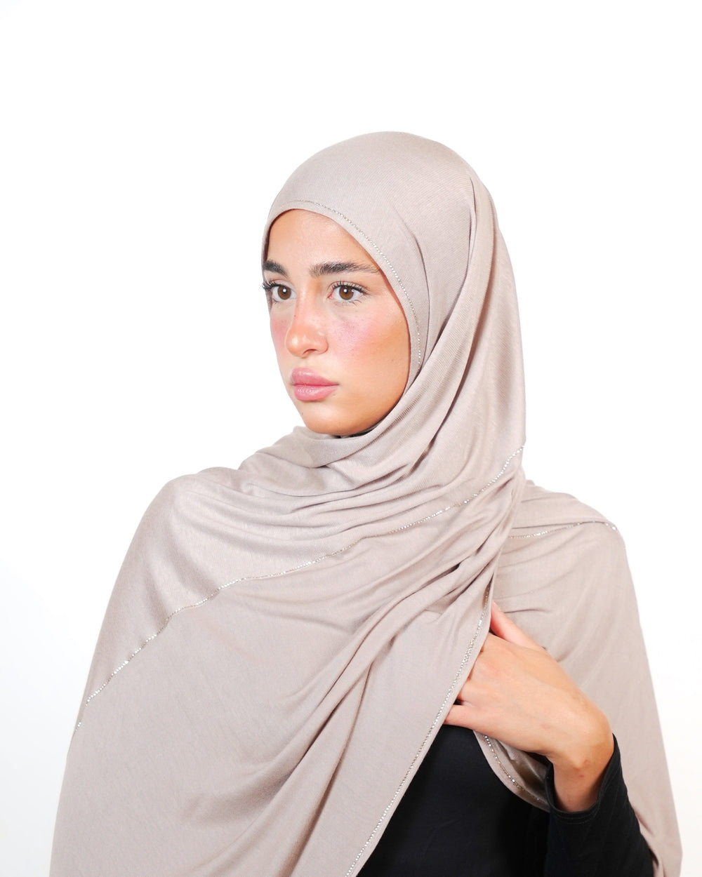 Double Shade Hijab With Stone  Voile