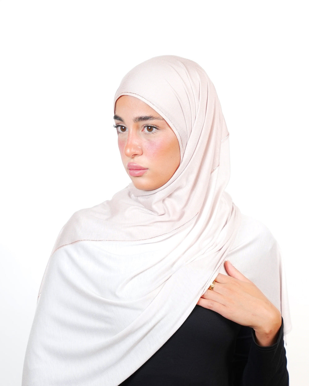 Double Shade Hijab With Stone  Voile