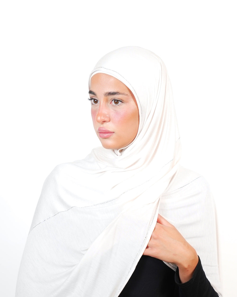 Double Shade Hijab With Stone  Voile