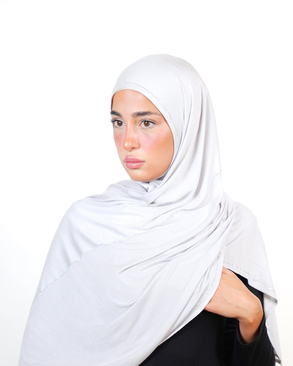Double Shade Hijab With Stone  Voile