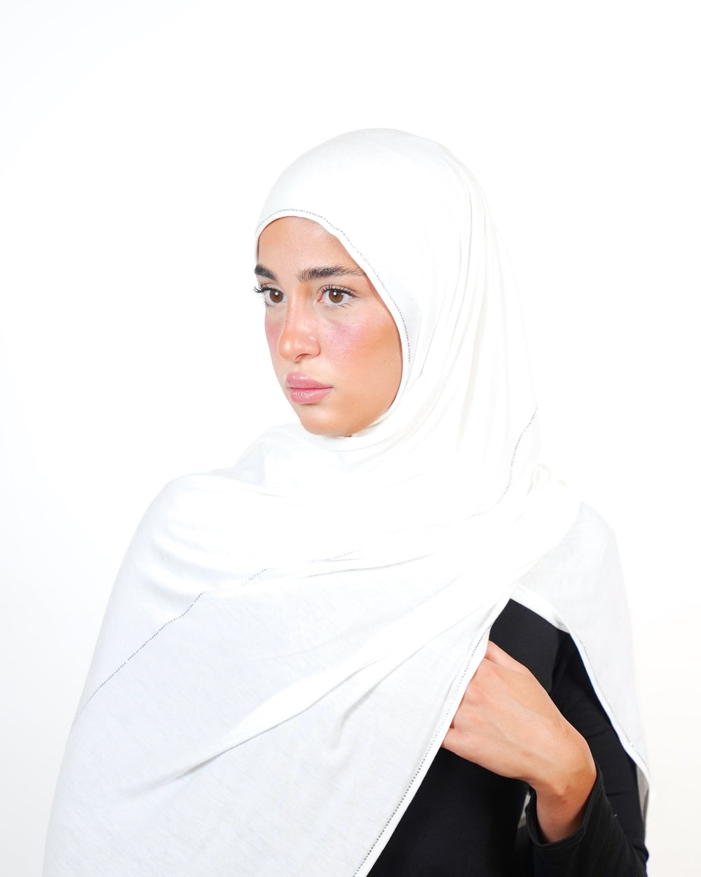 Double Shade Hijab With Stone  Voile