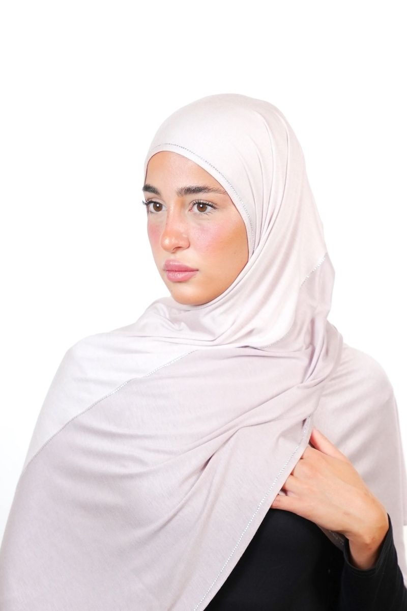 Double Shade Hijab With Stone  Voile
