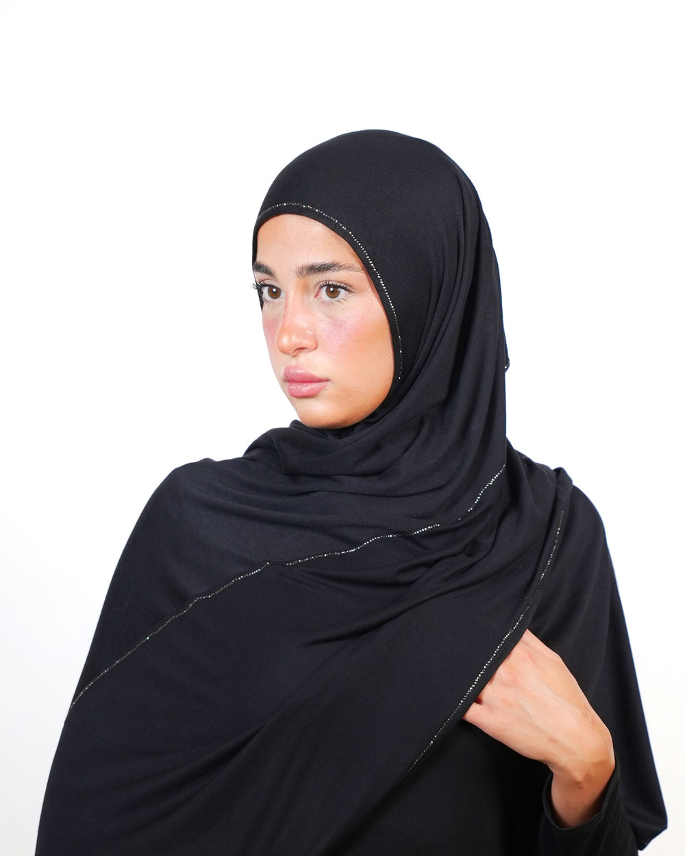 Double Shade Hijab With Stone  Voile