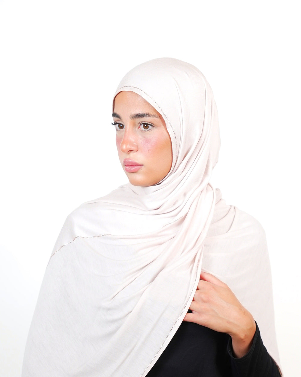 Double Shade Hijab With Stone  Voile