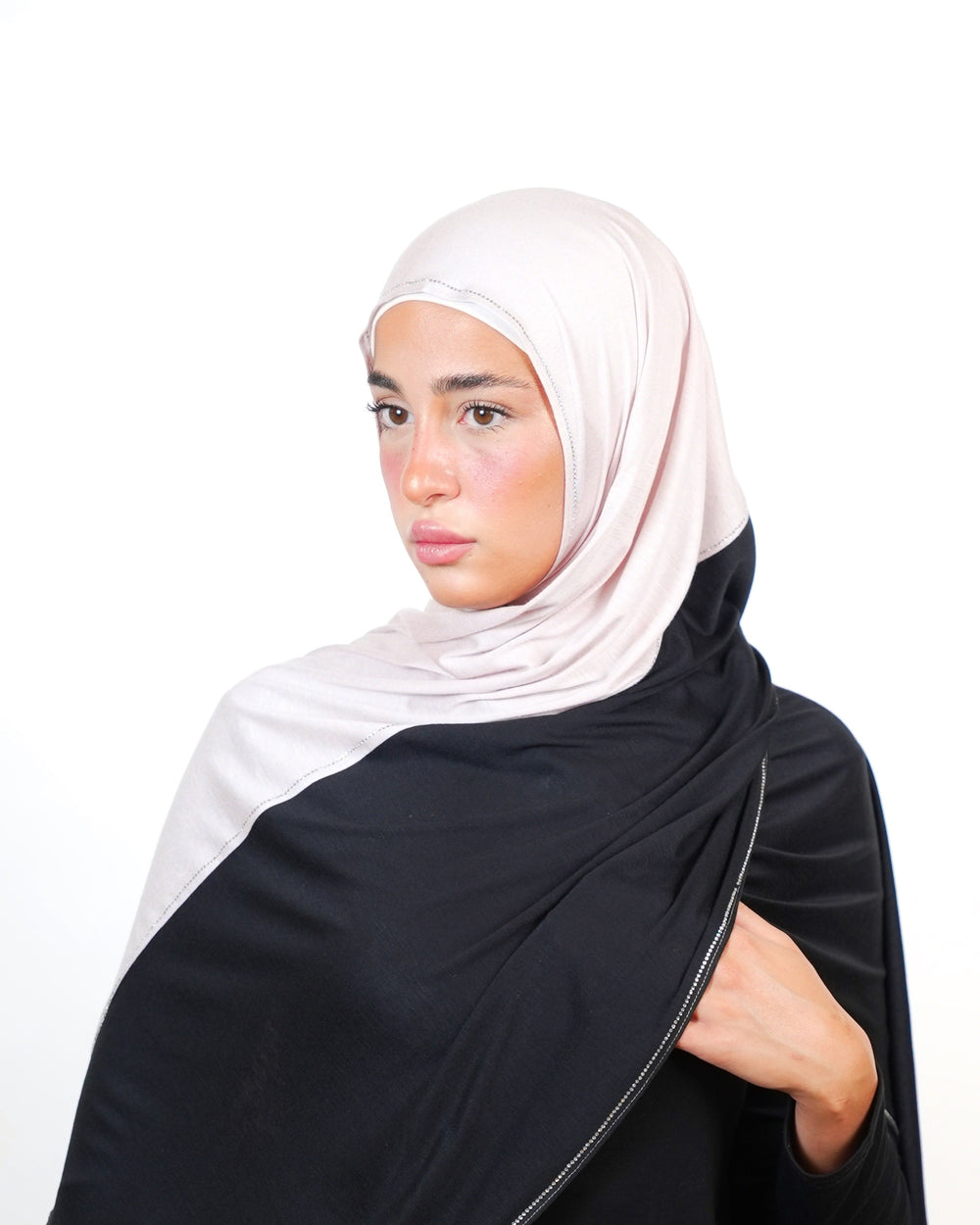 Double Shade Hijab With Stone  Voile