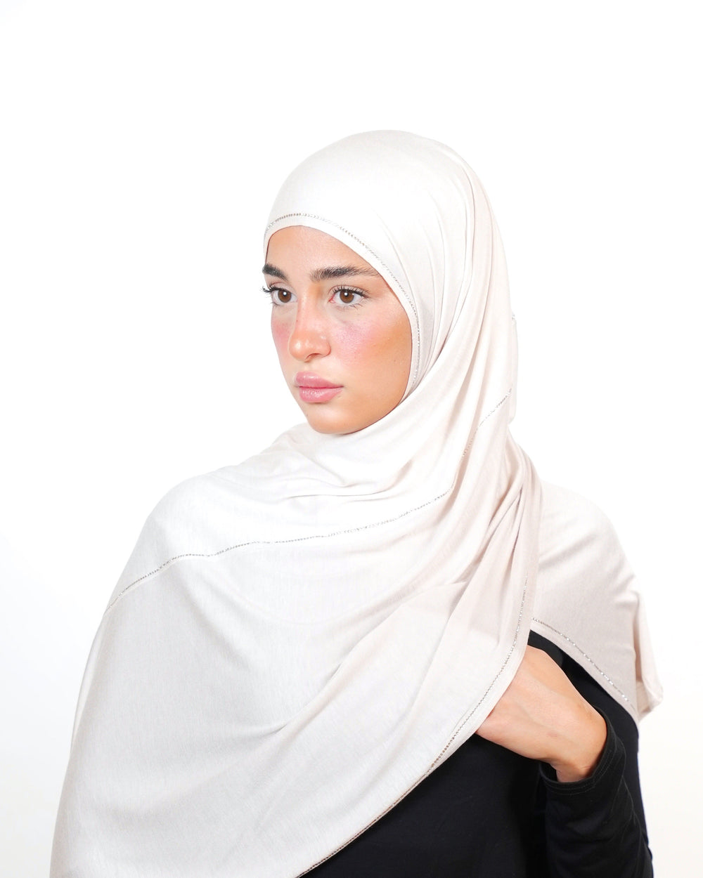 Double Shade Hijab With Stone  Voile