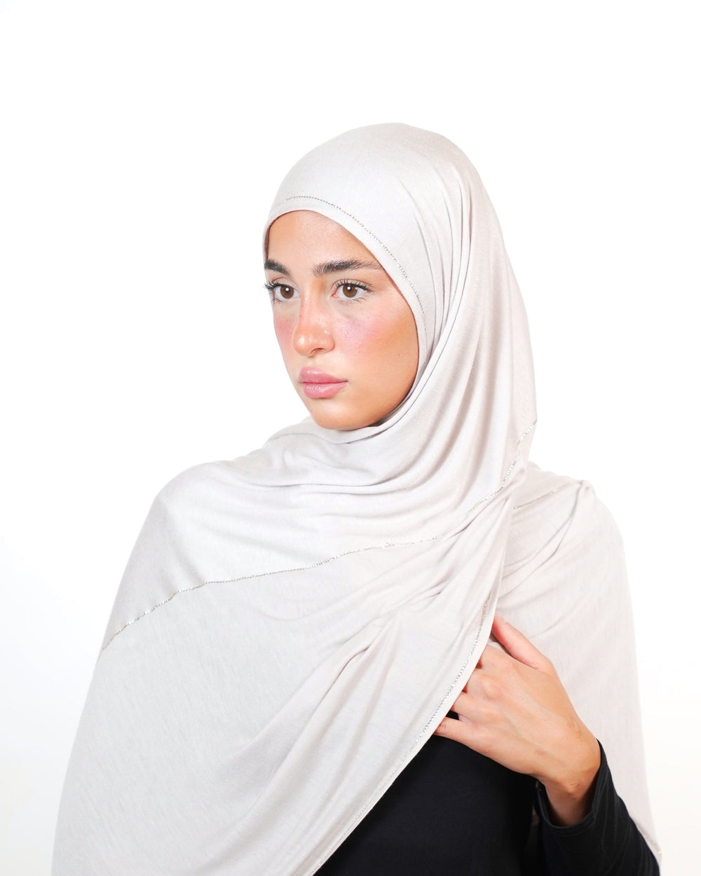 Double Shade Hijab With Stone  Voile