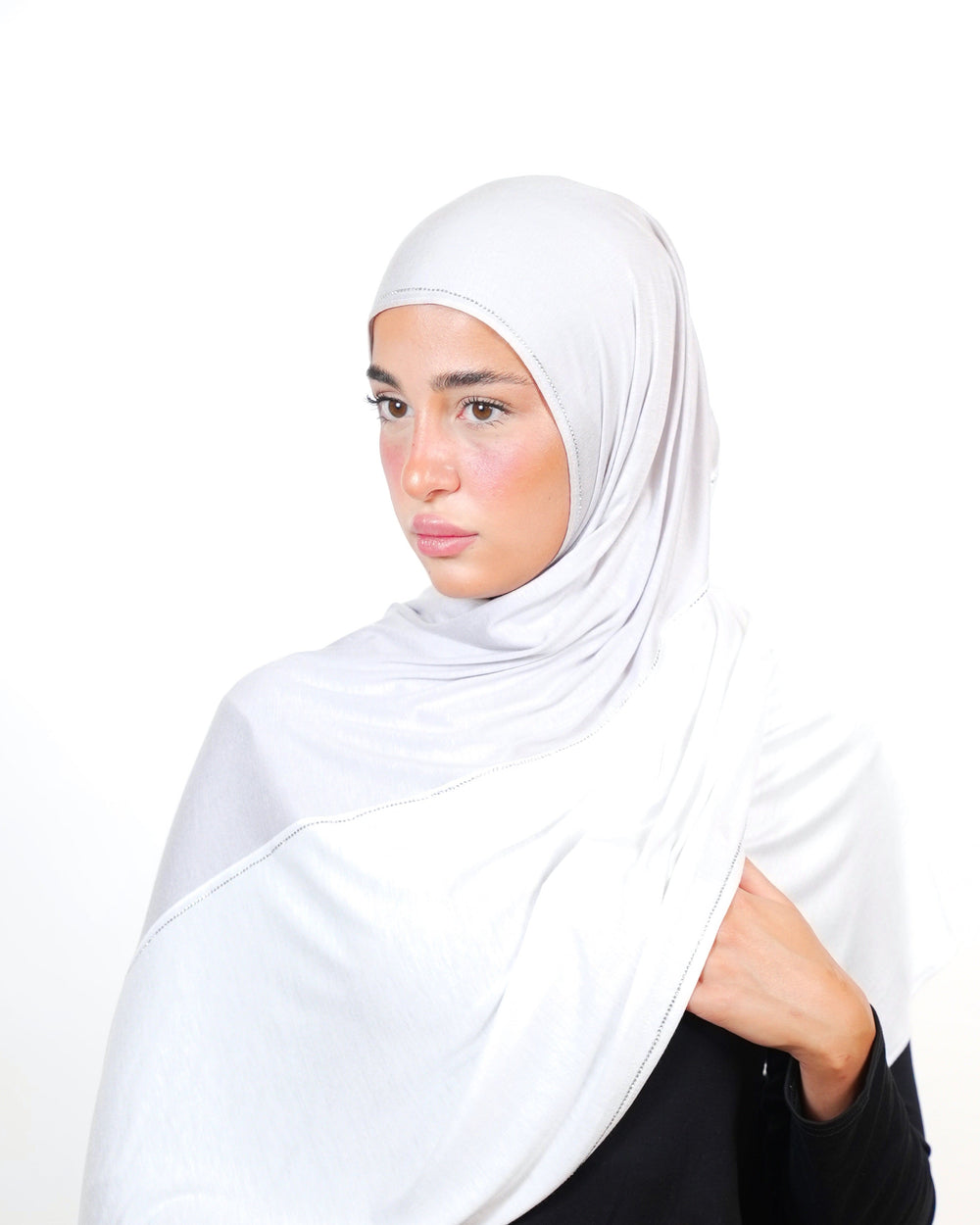 Double Shade Hijab With Stone  Voile