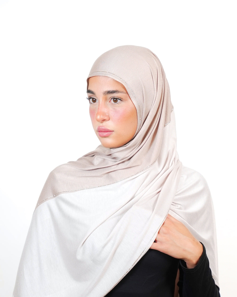Double Shade Hijab With Stone  Voile