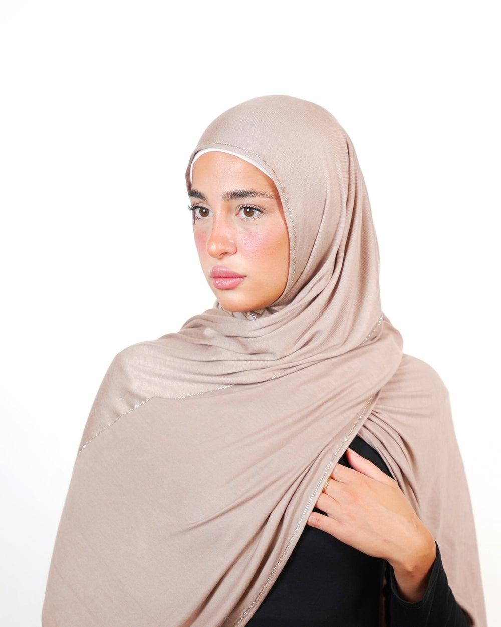 Double Shade Hijab With Stone  Voile