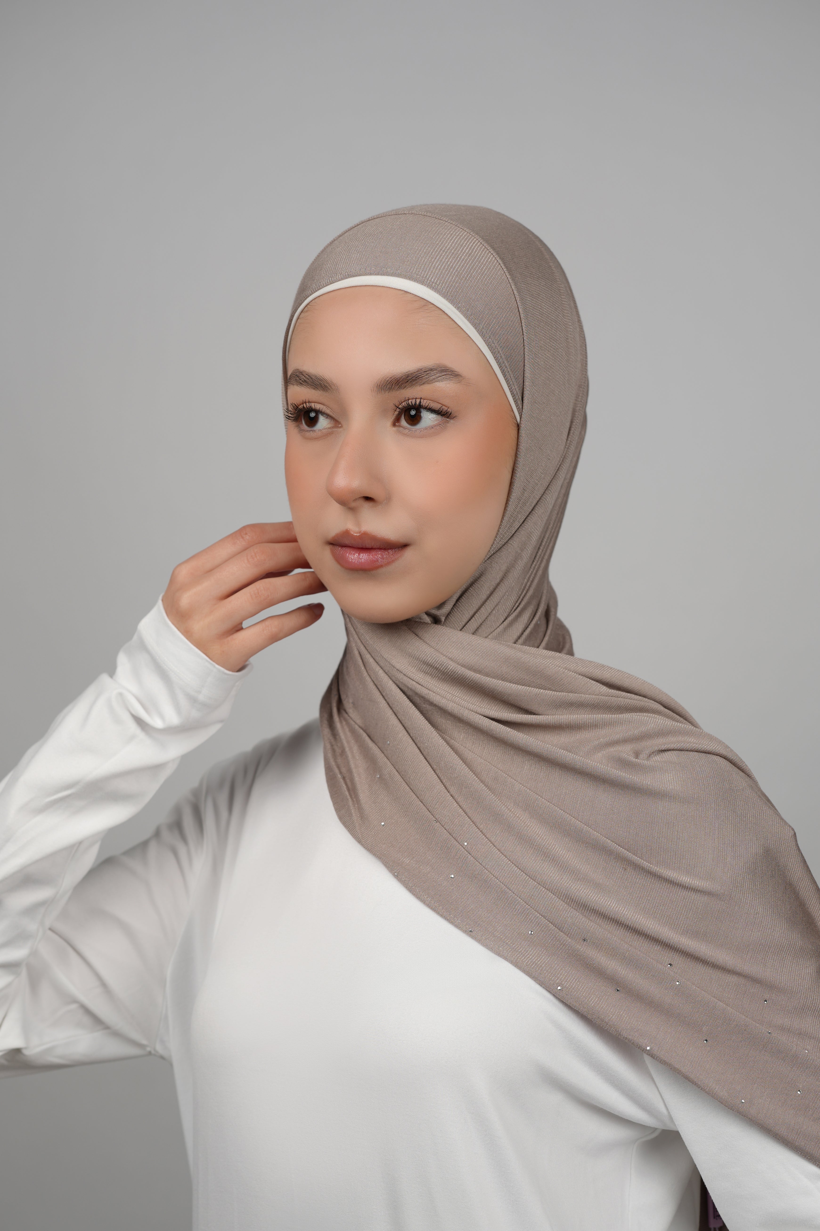 Cotton Stretch With Stones  Voile