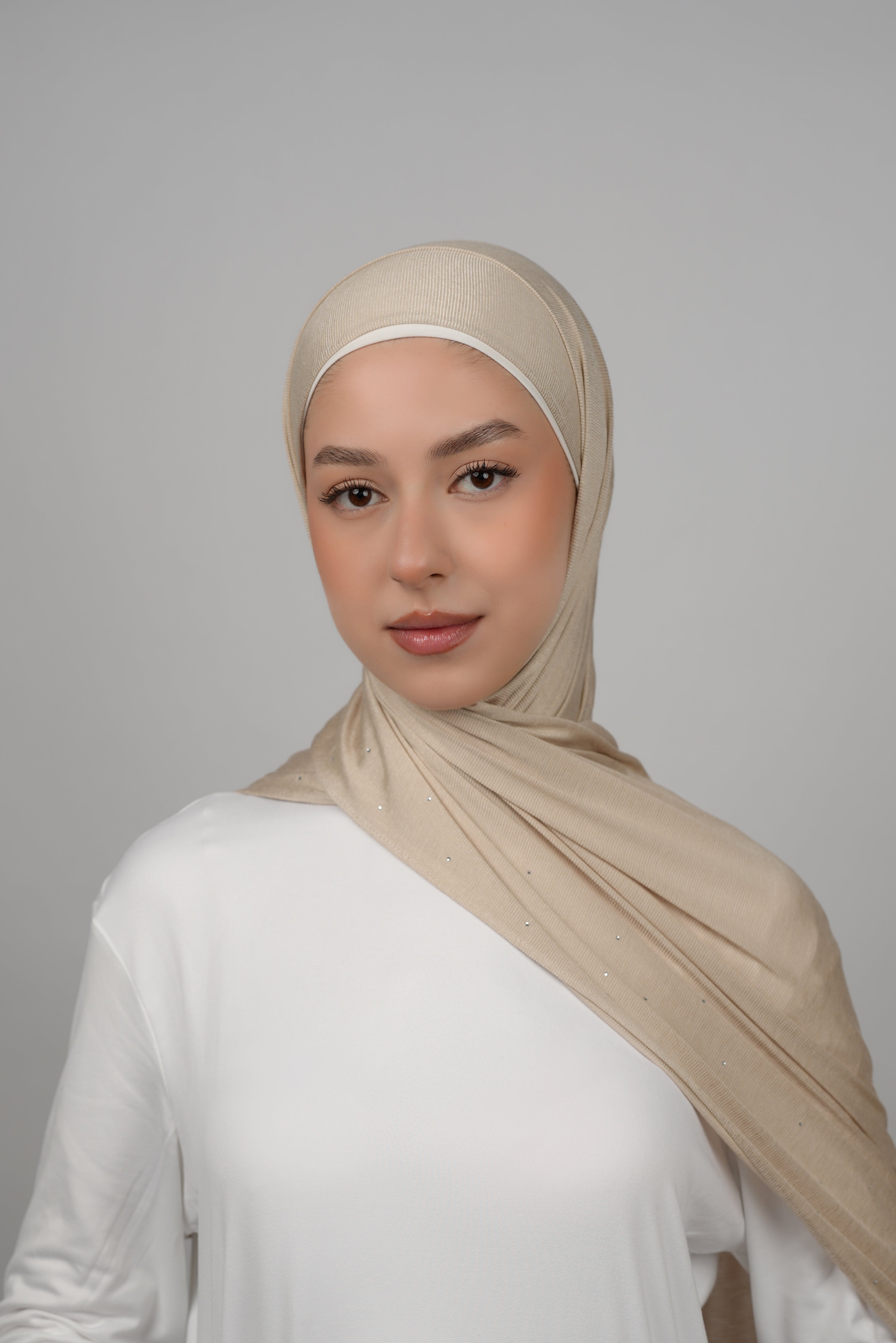 Cotton Stretch With Stones  Voile