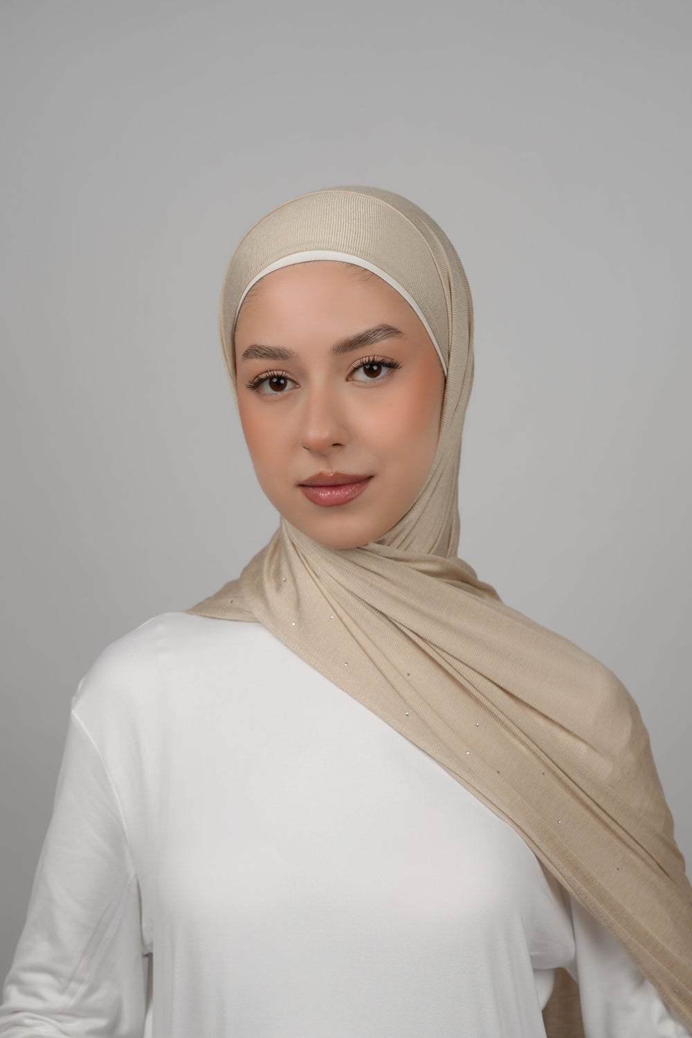 Cotton Stretch With Stones  Voile