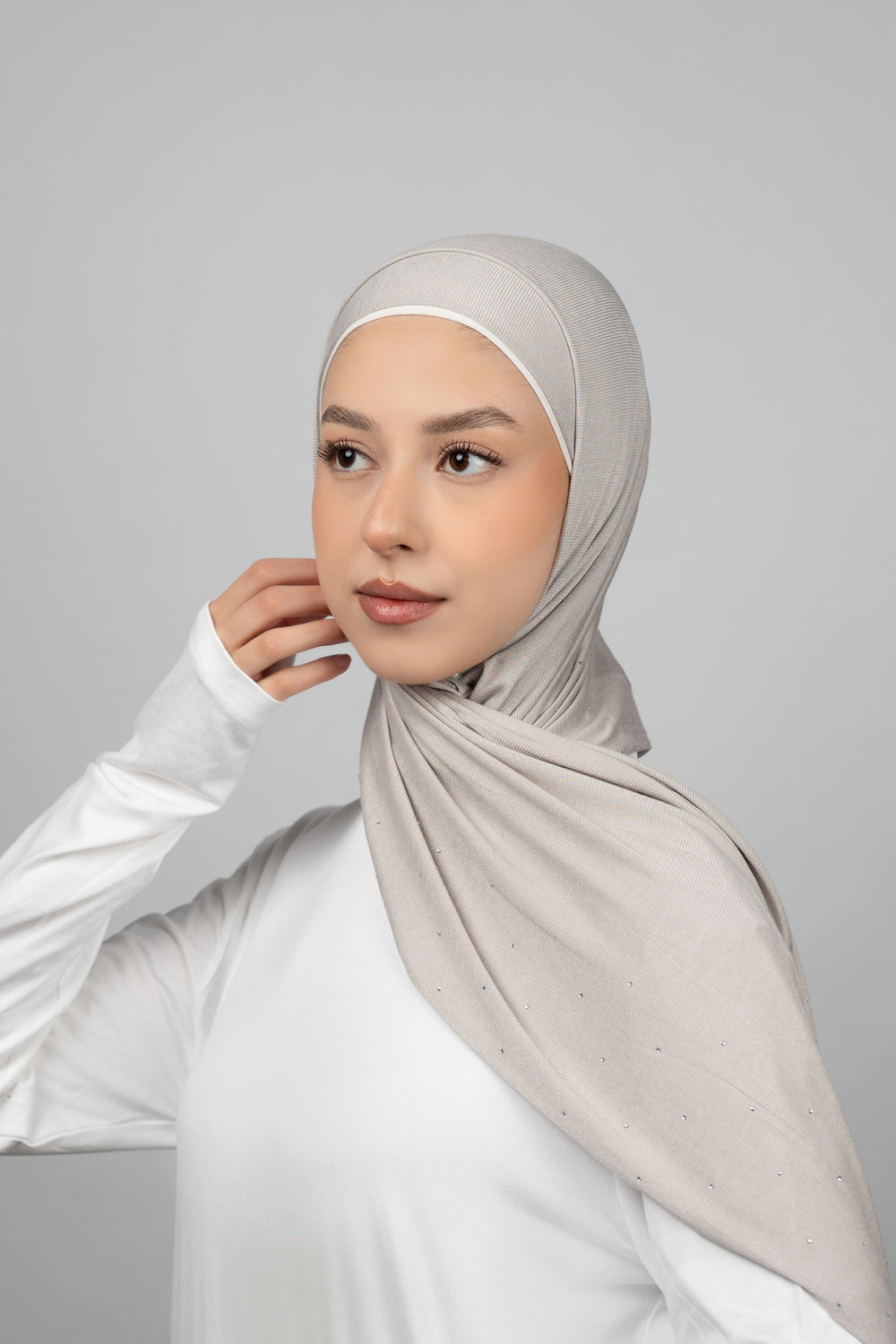 Cotton Stretch With Stones  Voile